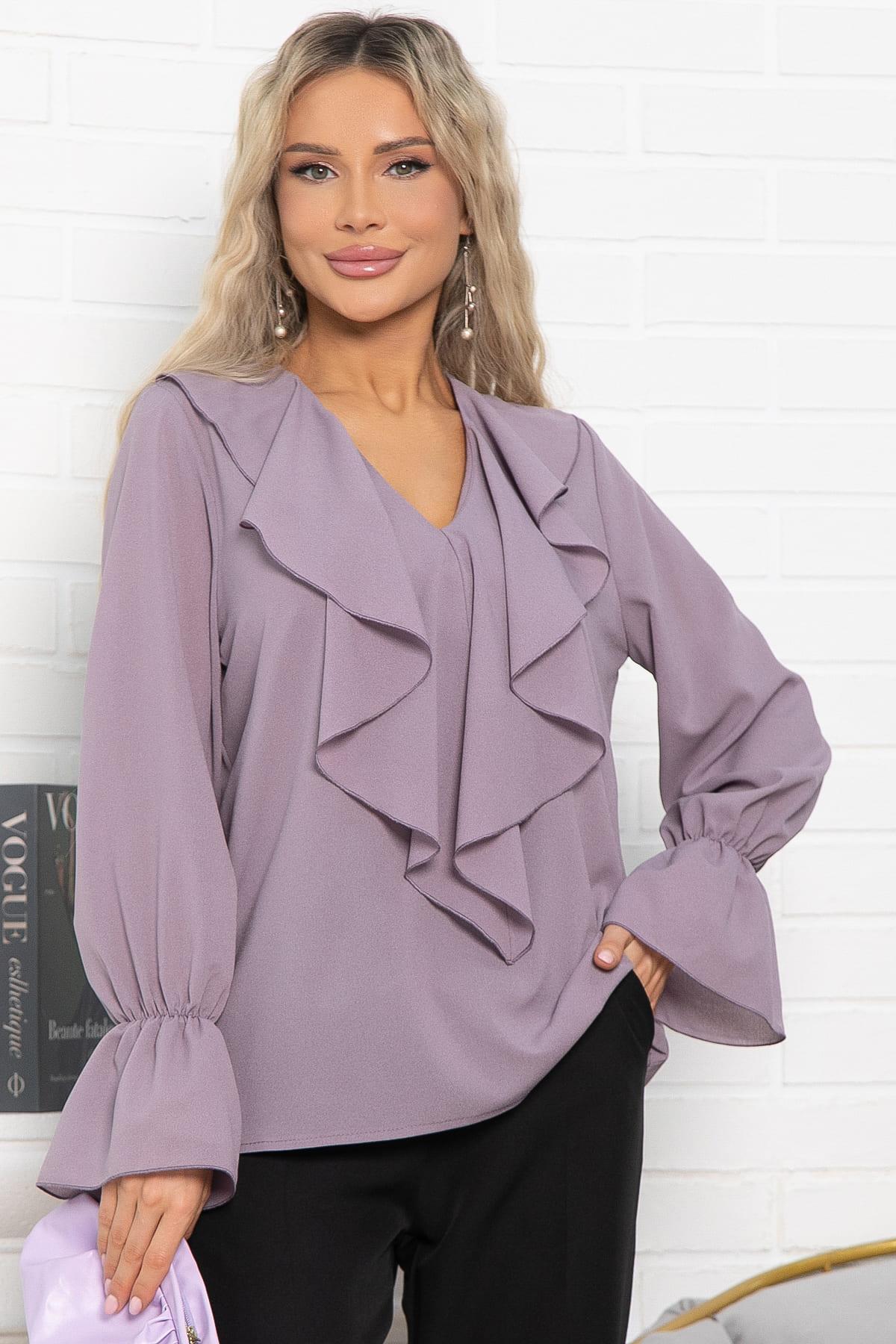 Блуза шифоновая Вэнси (пудра) Б15025-8М