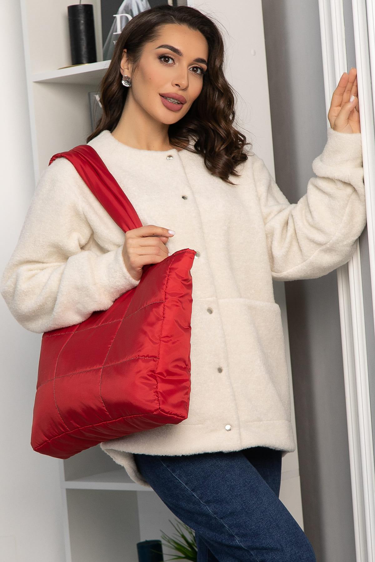 Сумка-шопер стеганая (красная) СШ06-46