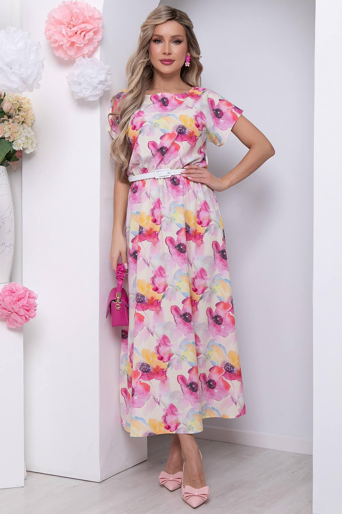 Платье "Кейтлин" (акварель/цветы) П5828