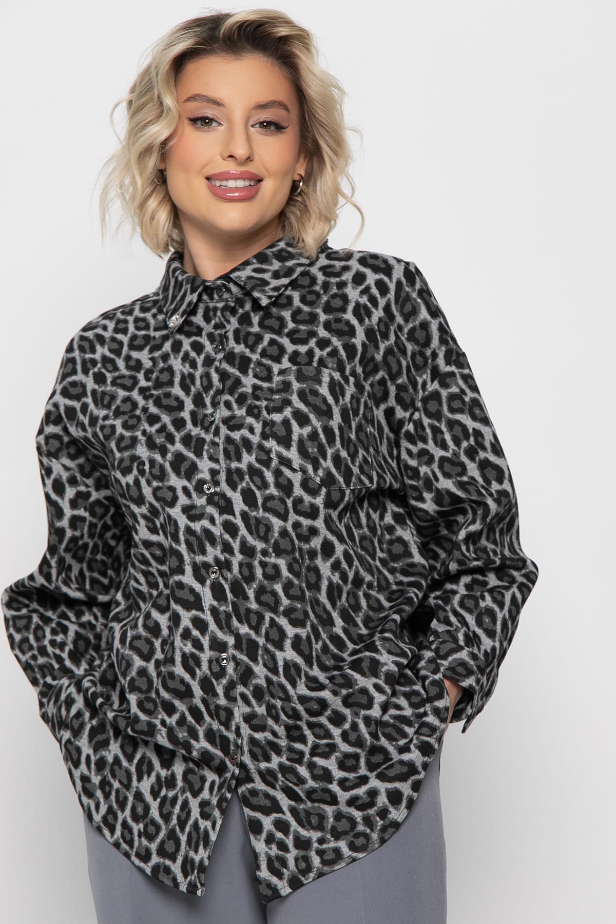 Рубашка Дарлин (серо-черная) Б14960-18М