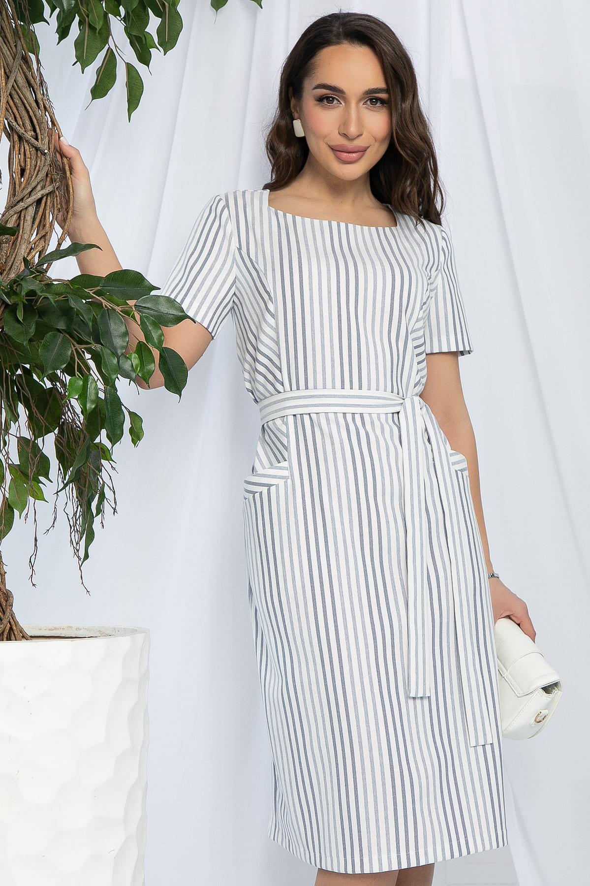 Платье Европейский шик (светло-серое) П13243-19М