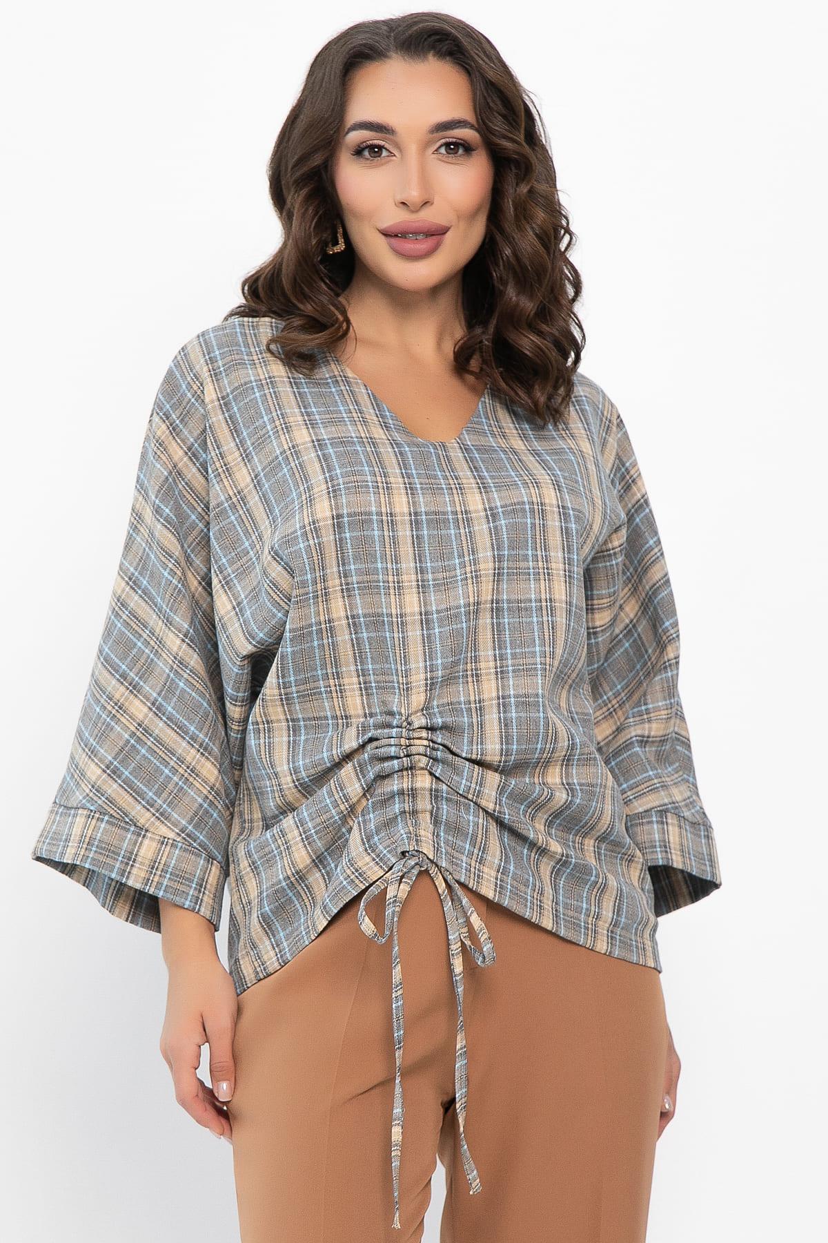 Блуза Ватсон (серо-бежевая) Б14150-12М