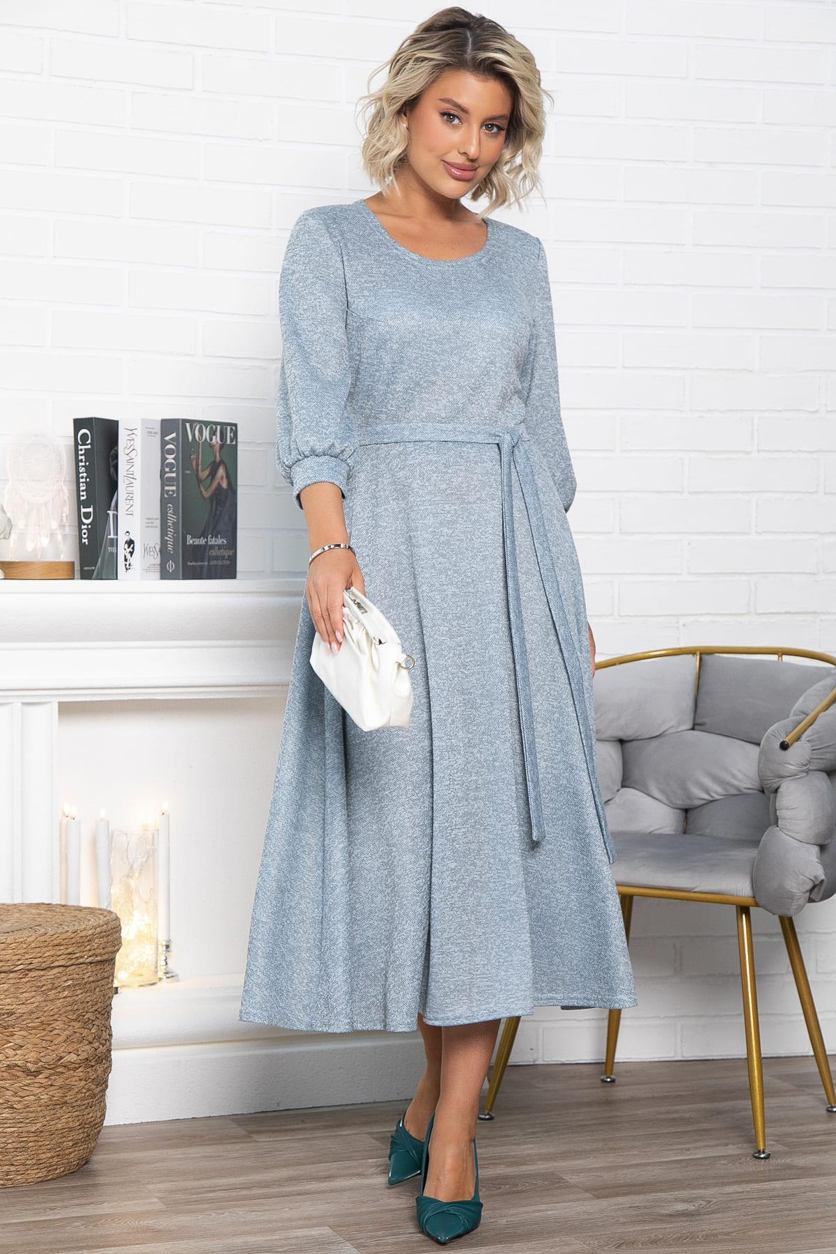 Платье трикотажное Ирина НЬЮ (голубой меланж) П15027-9М