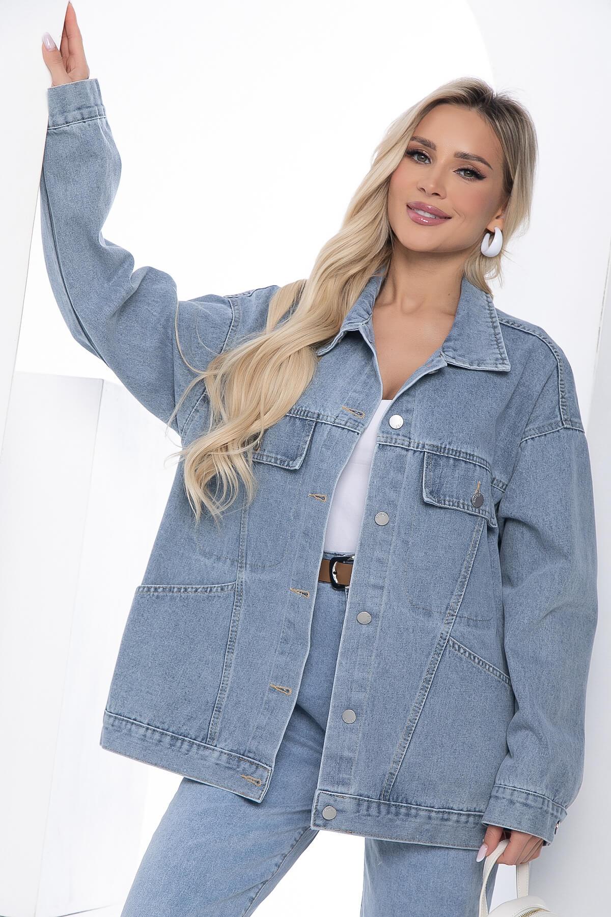 Жакет джинсовый Хлоя (серо-голубая) Б13369-4М