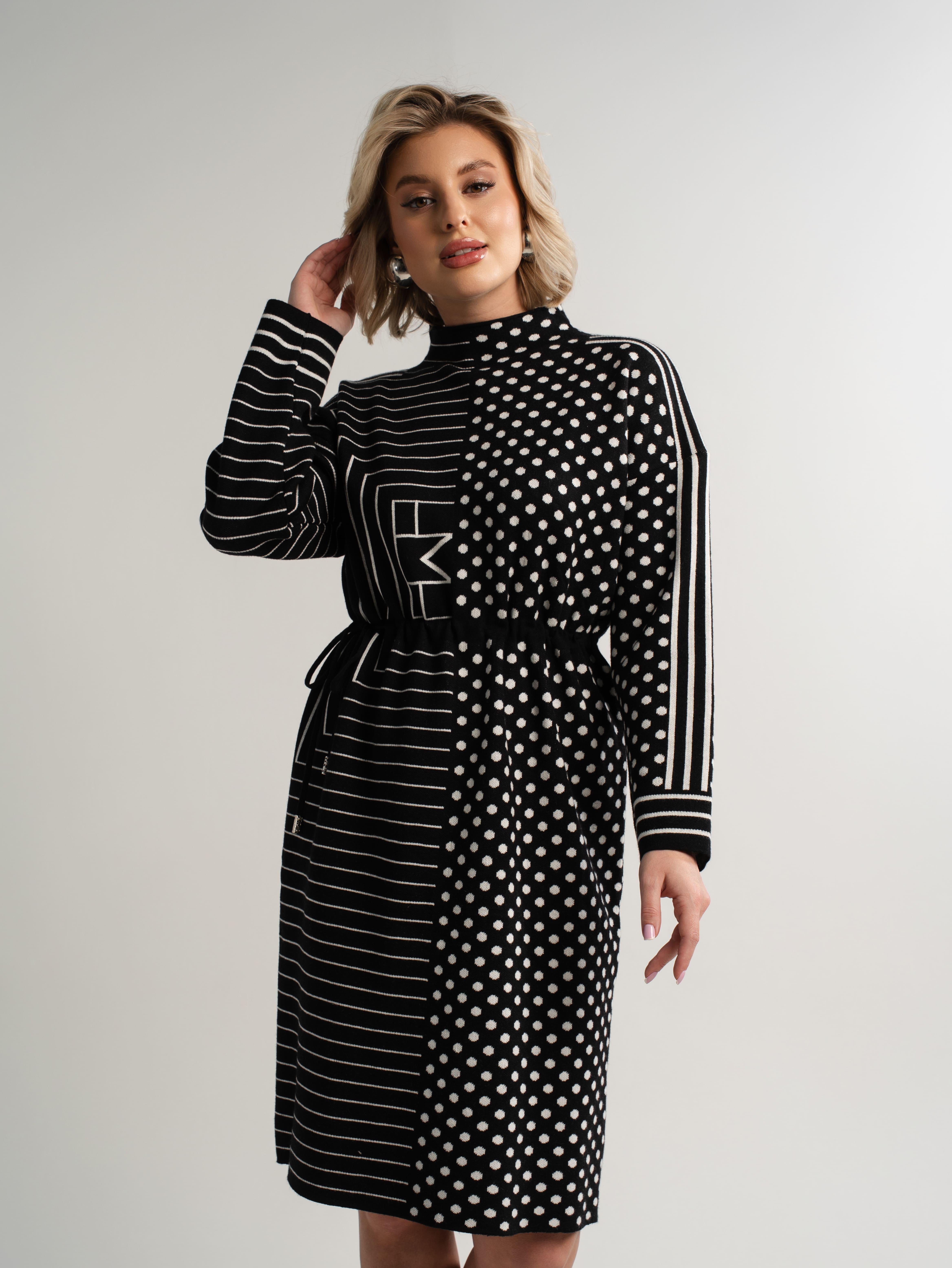 Платье Латута (черно-белое) П15105-18М