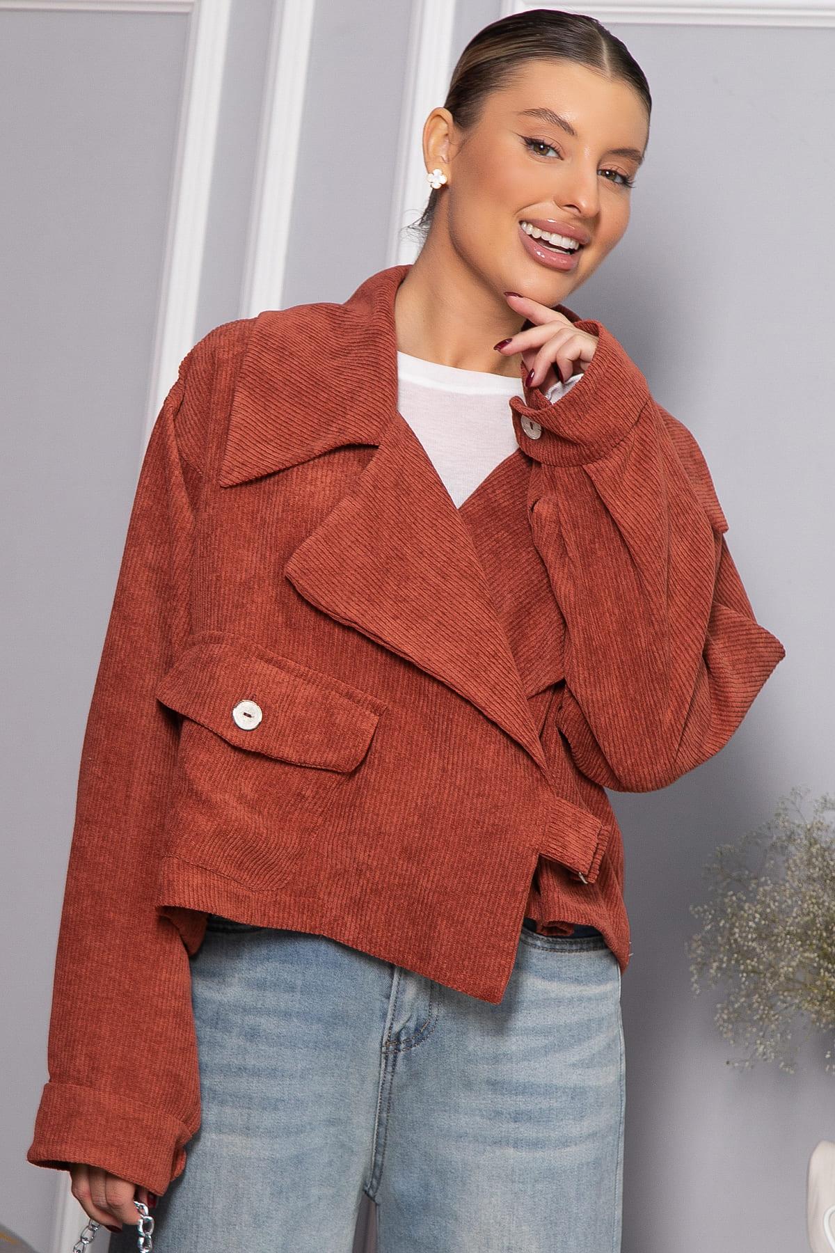 Жакет укороченный Динара (коричневый) Б14327-39М