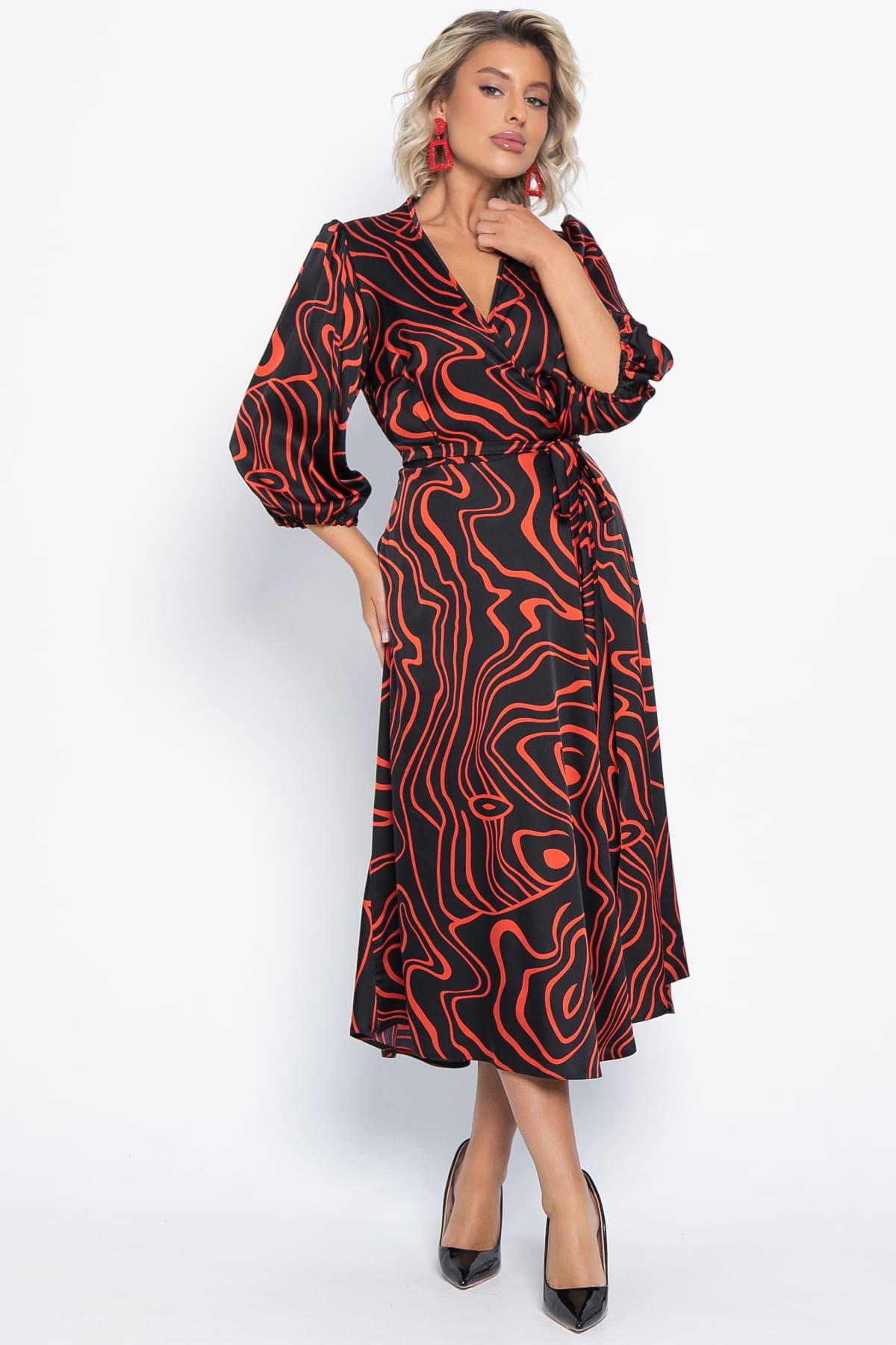 Платье Инна (черно-красное) П15068-13М