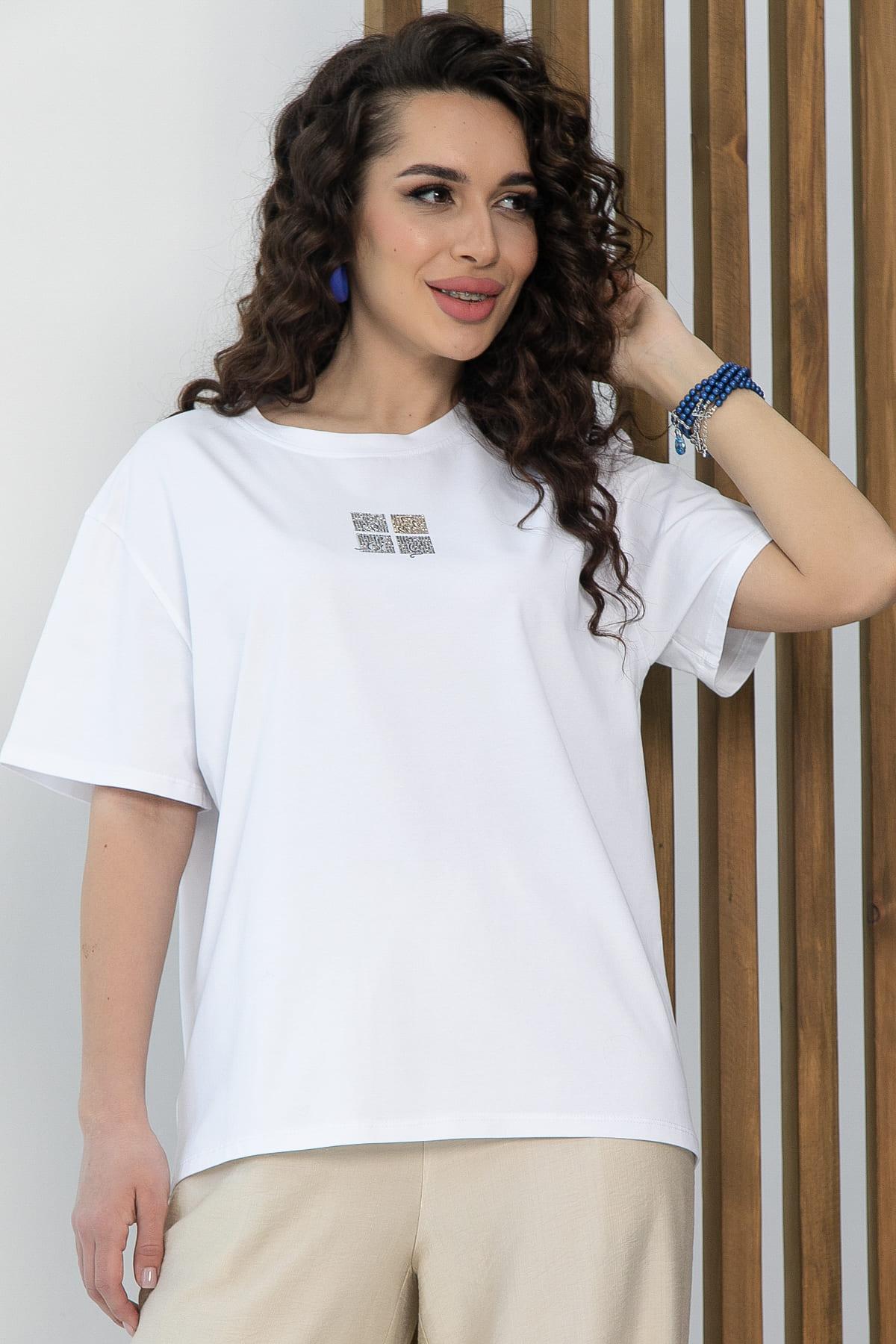 Футболка Аника (белая/коты) Б13493-20М