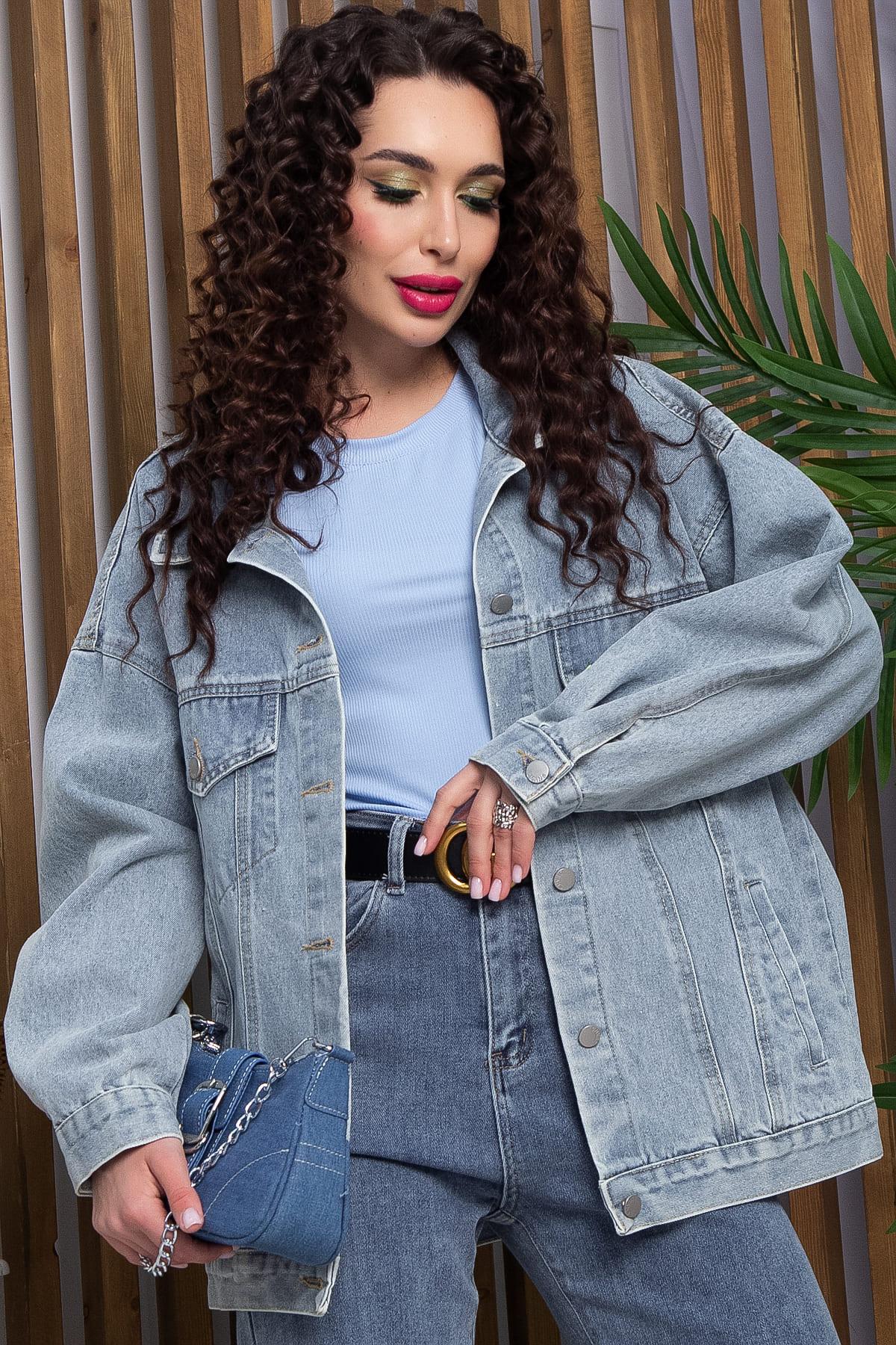 Жакет джинсовый Милана (серо-голубая) Б13370-4М