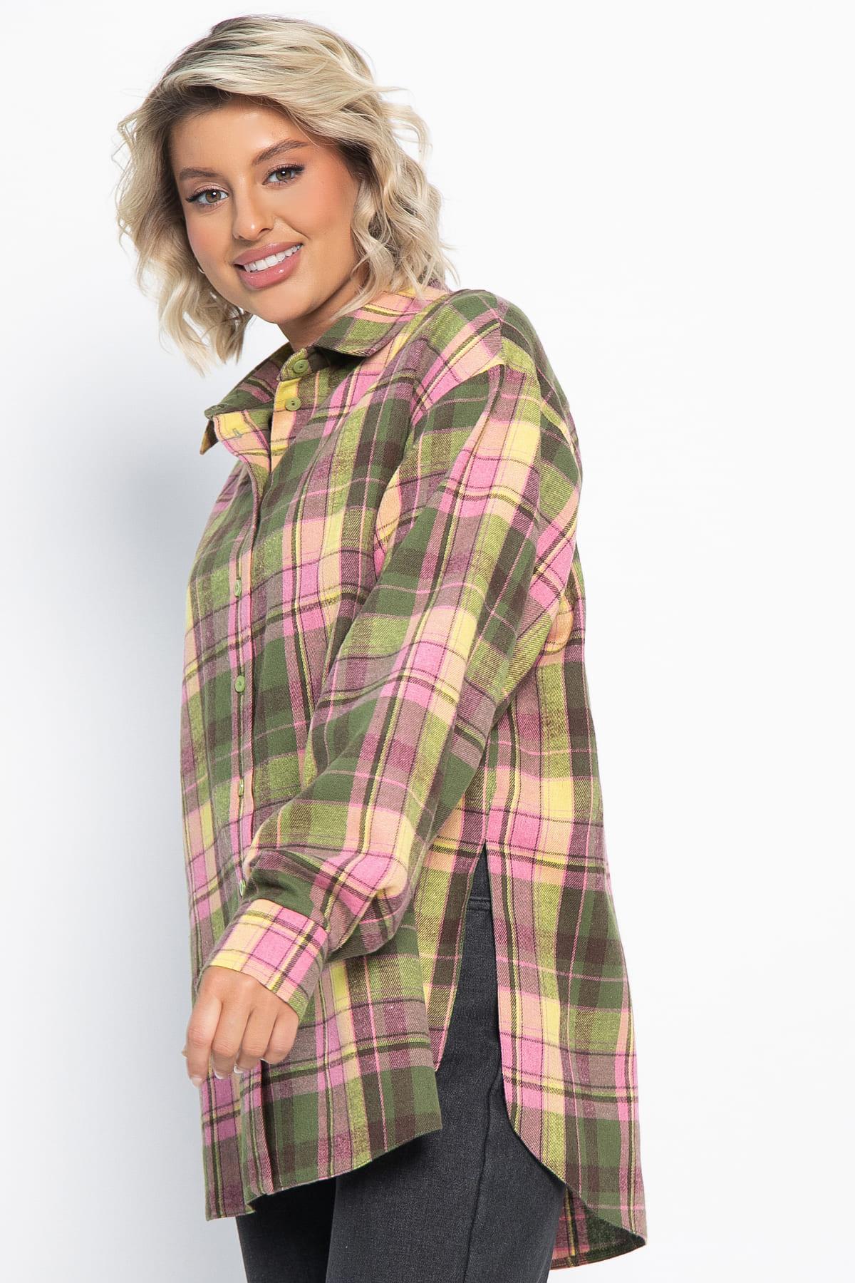 Рубашка Дэлли (зелено-розовая) Б15106-7М