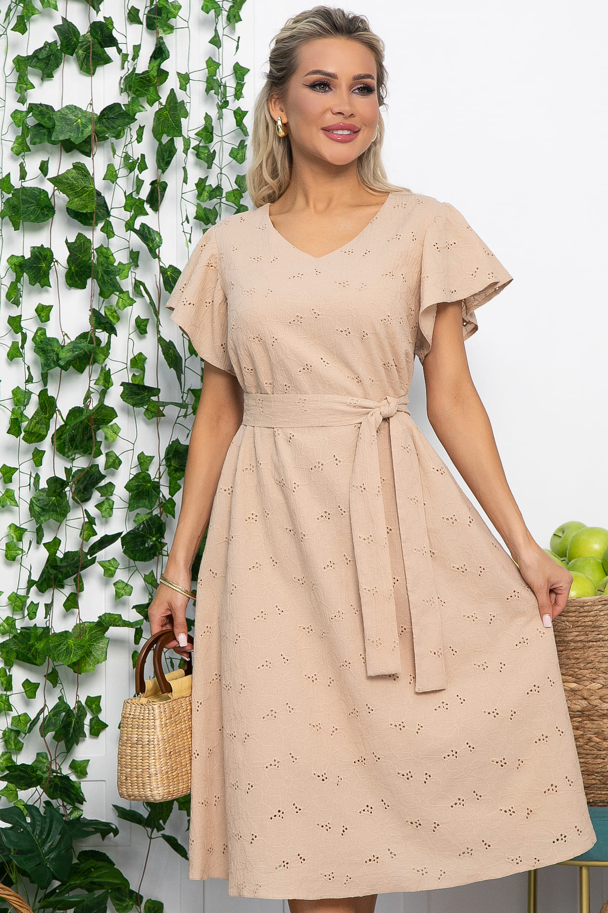 Платье Мелодия любви (бежевое) П13633-4М