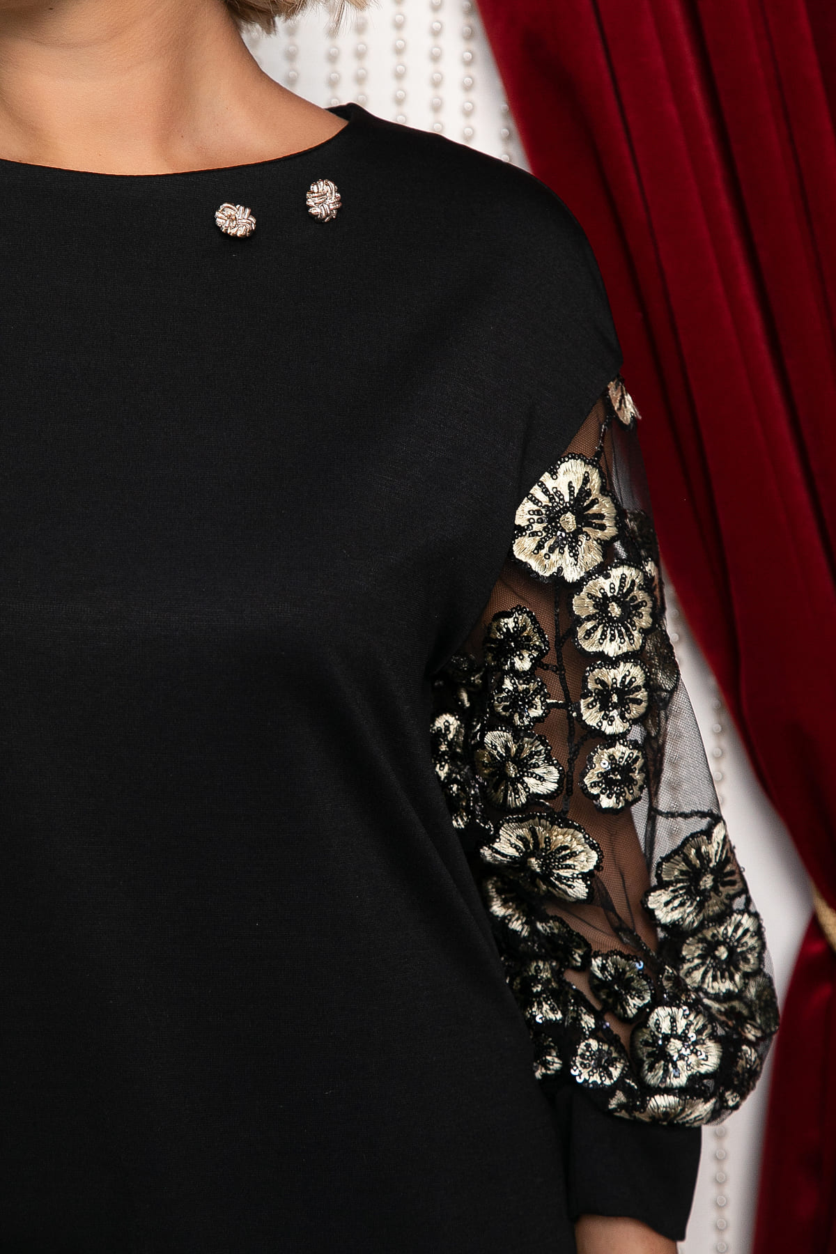 Платье Мисс Элегантность НЬЮ (черное/золото) П14745-18М