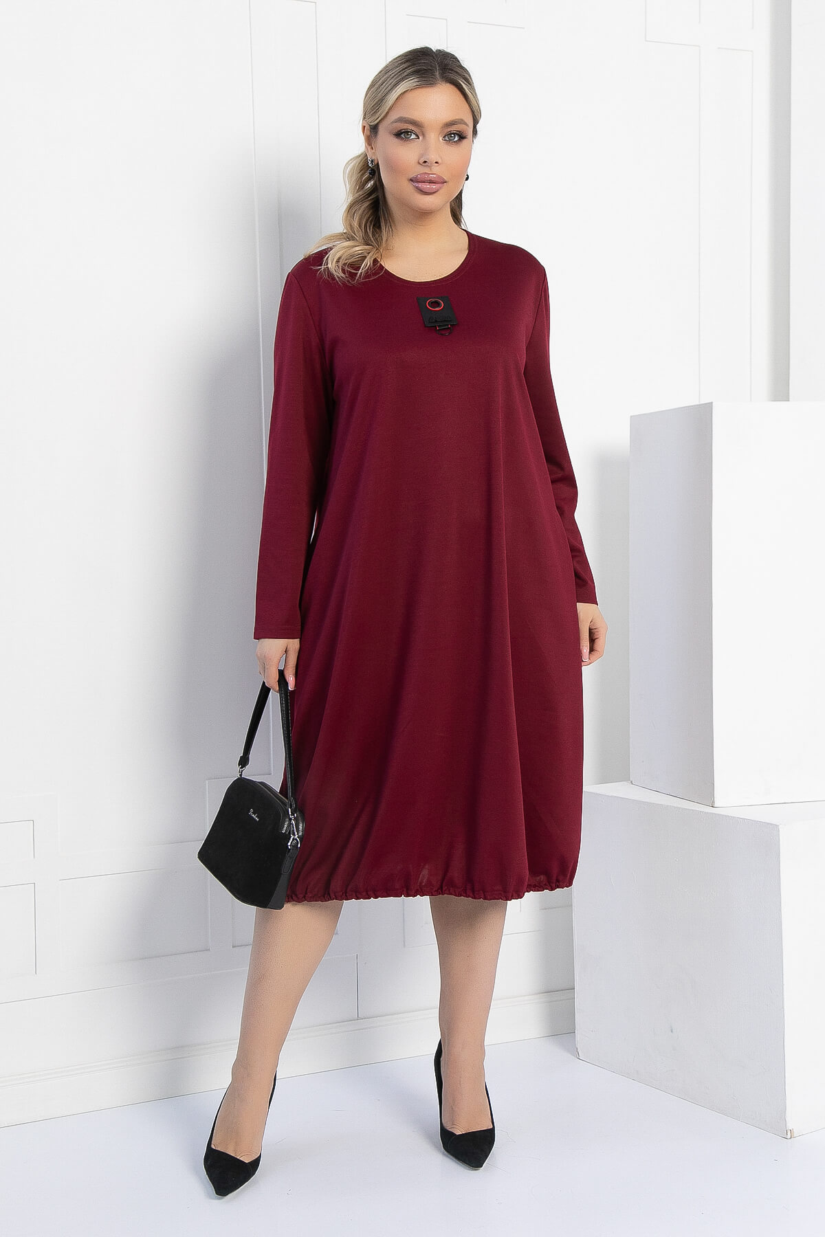 Платье Я жду тебя (бордовое) П12312-15