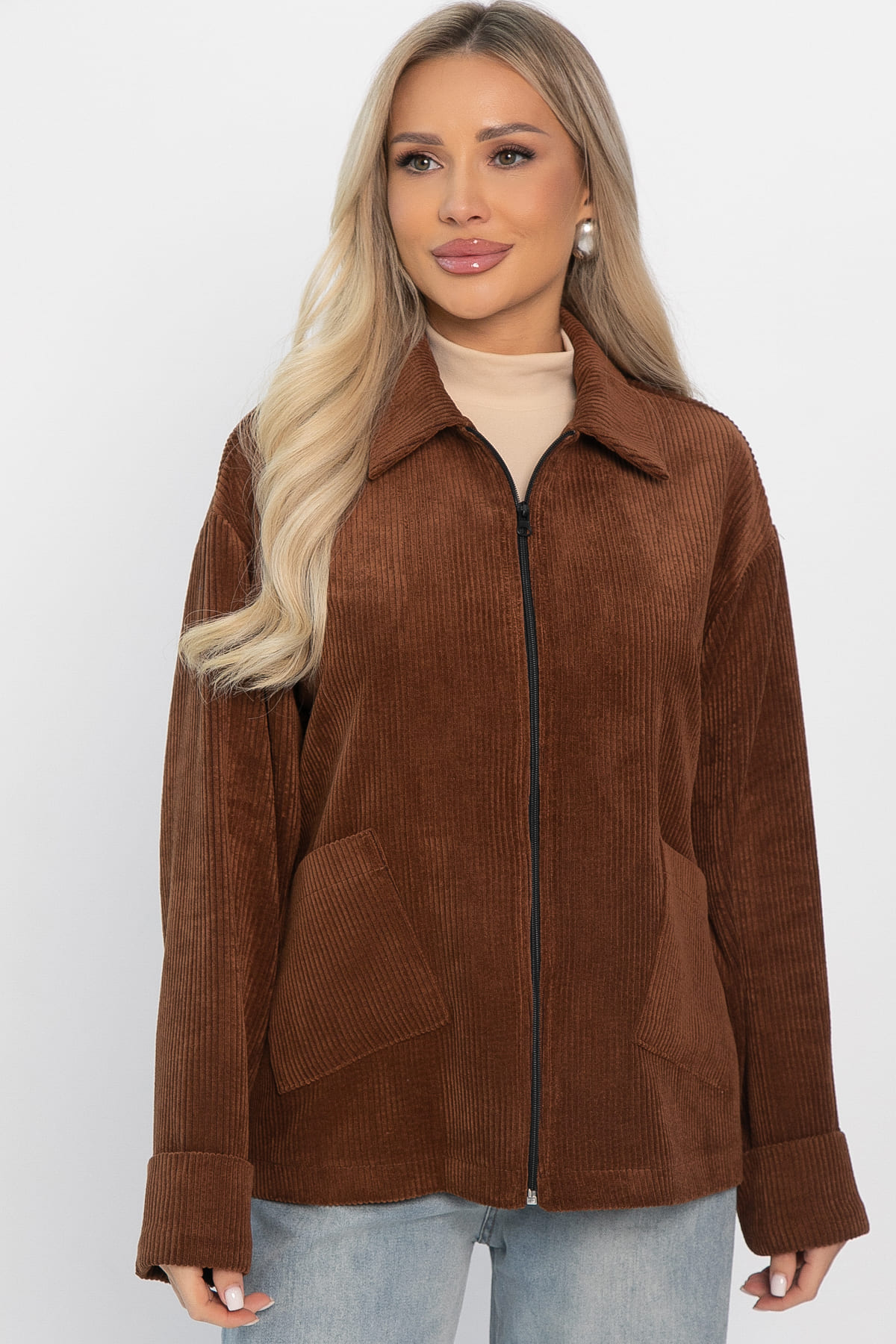 Жакет вельветовый Реджина (коричневый) Б14563-9М