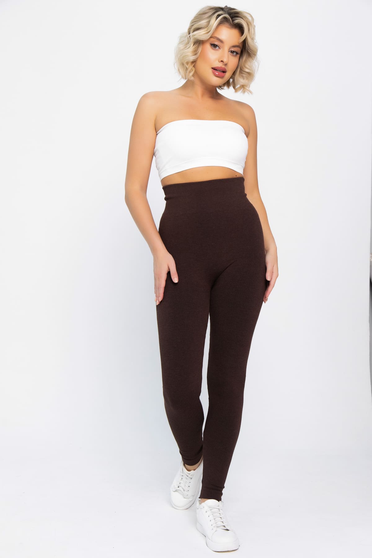 Лосины в рубчик утепленные (шоколад) Б14808-7М