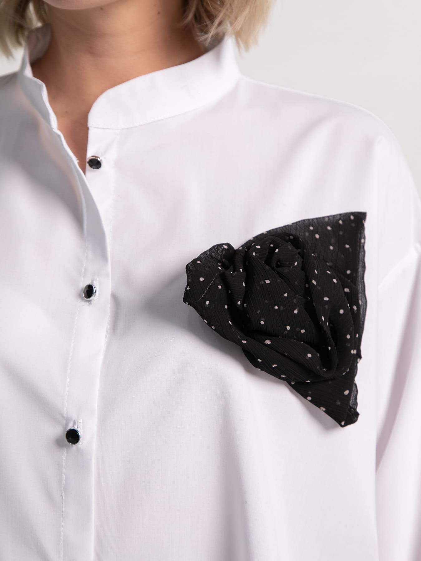 Блуза Луиза (бело-черная) Б15188-39М