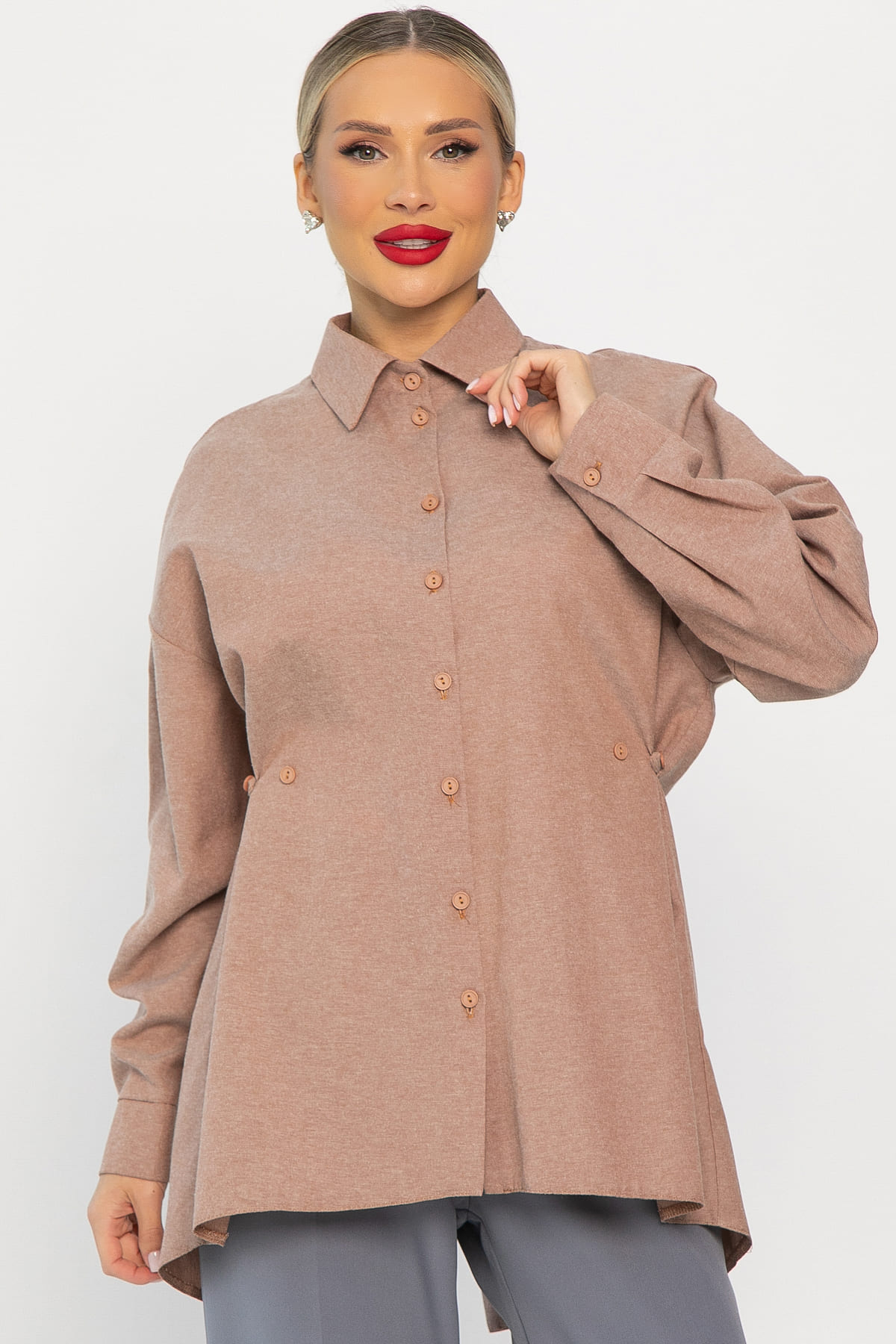 Рубашка Свободное падение (бежевая) Б14191-5М