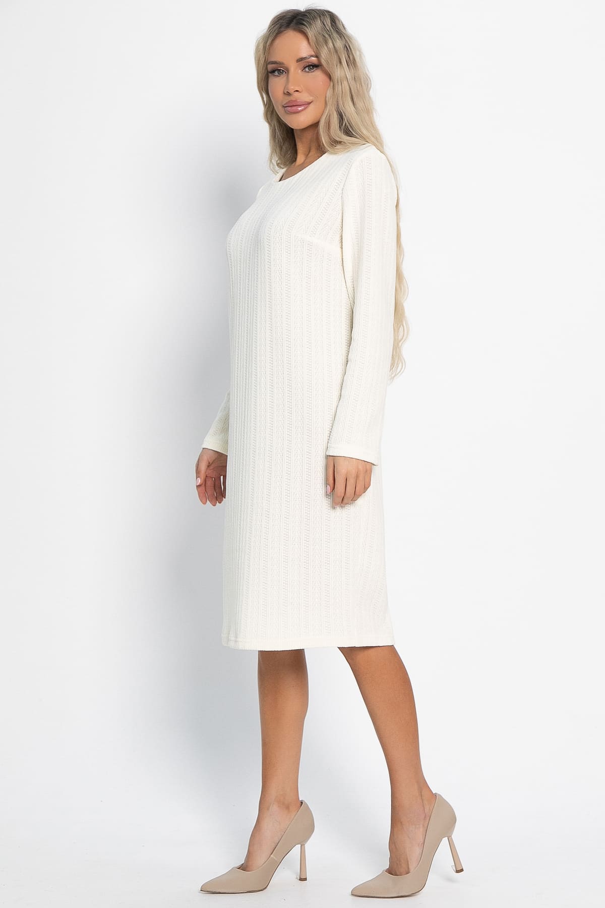Платье трикотажное Портофино (молочное) П15026-25М
