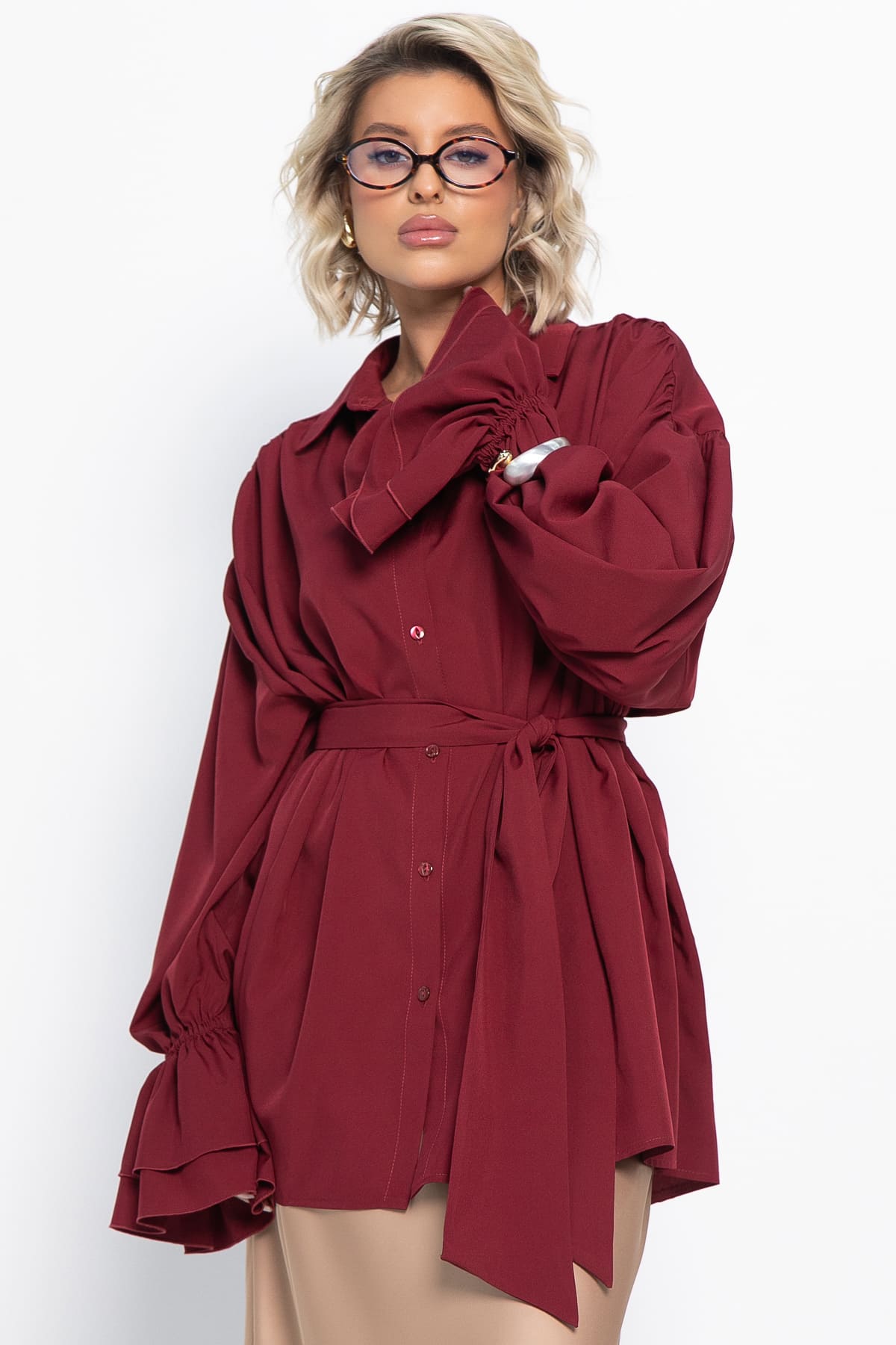 Блуза Присцилла (бордовая) Б14949-5М