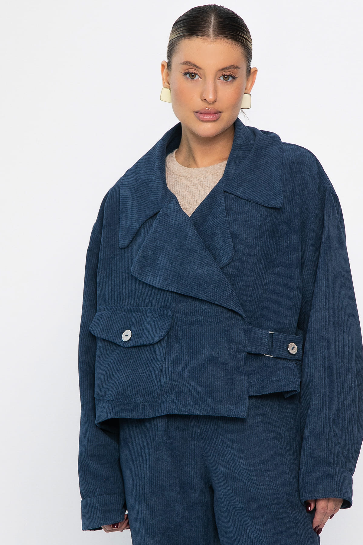 Жакет укороченный Динара (синий) Б14325-39М