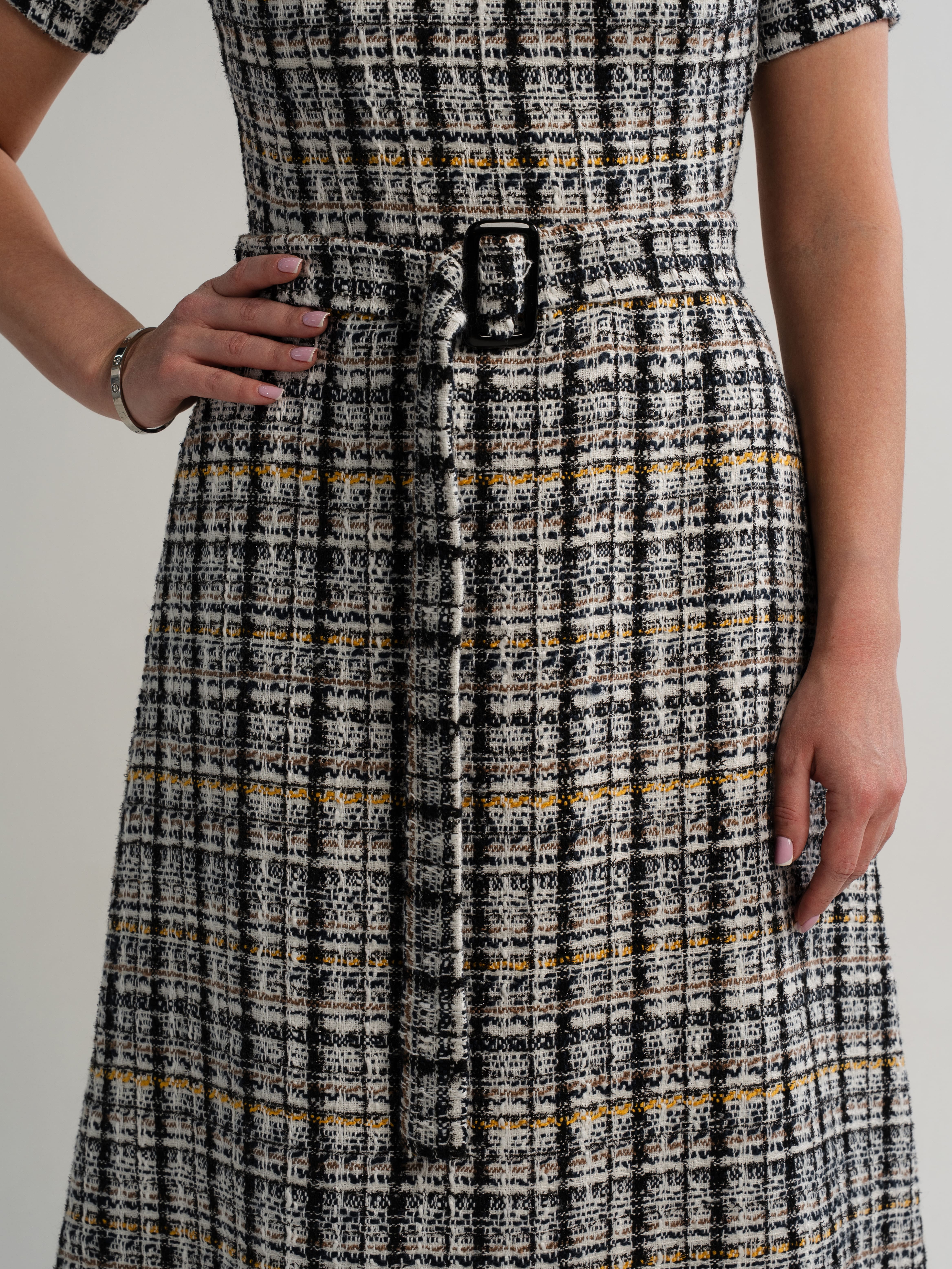 Платье твидовое Парижанка (серое) П15093-10М