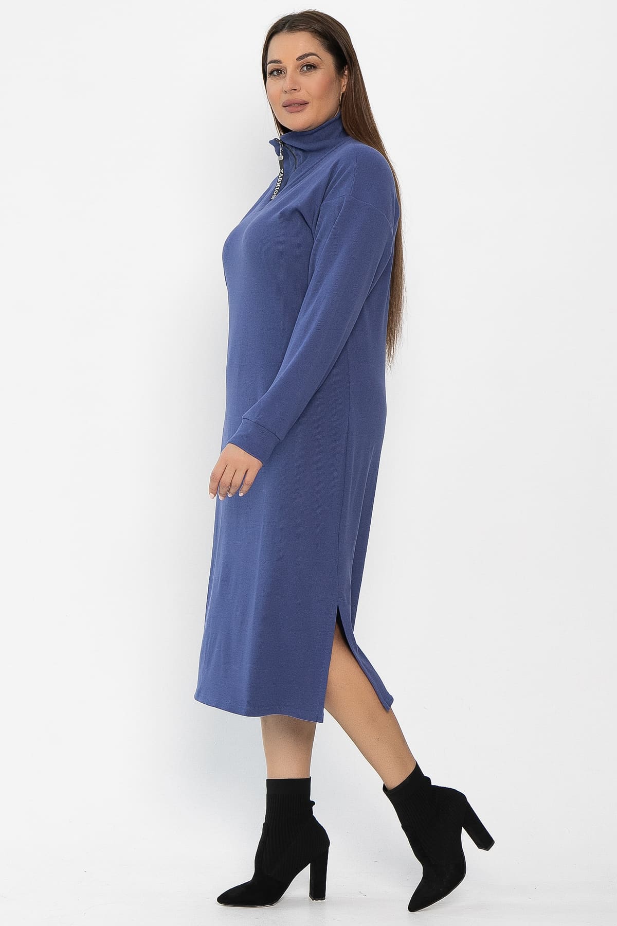 Платье с поясом Харизма (синее) П14351-5М