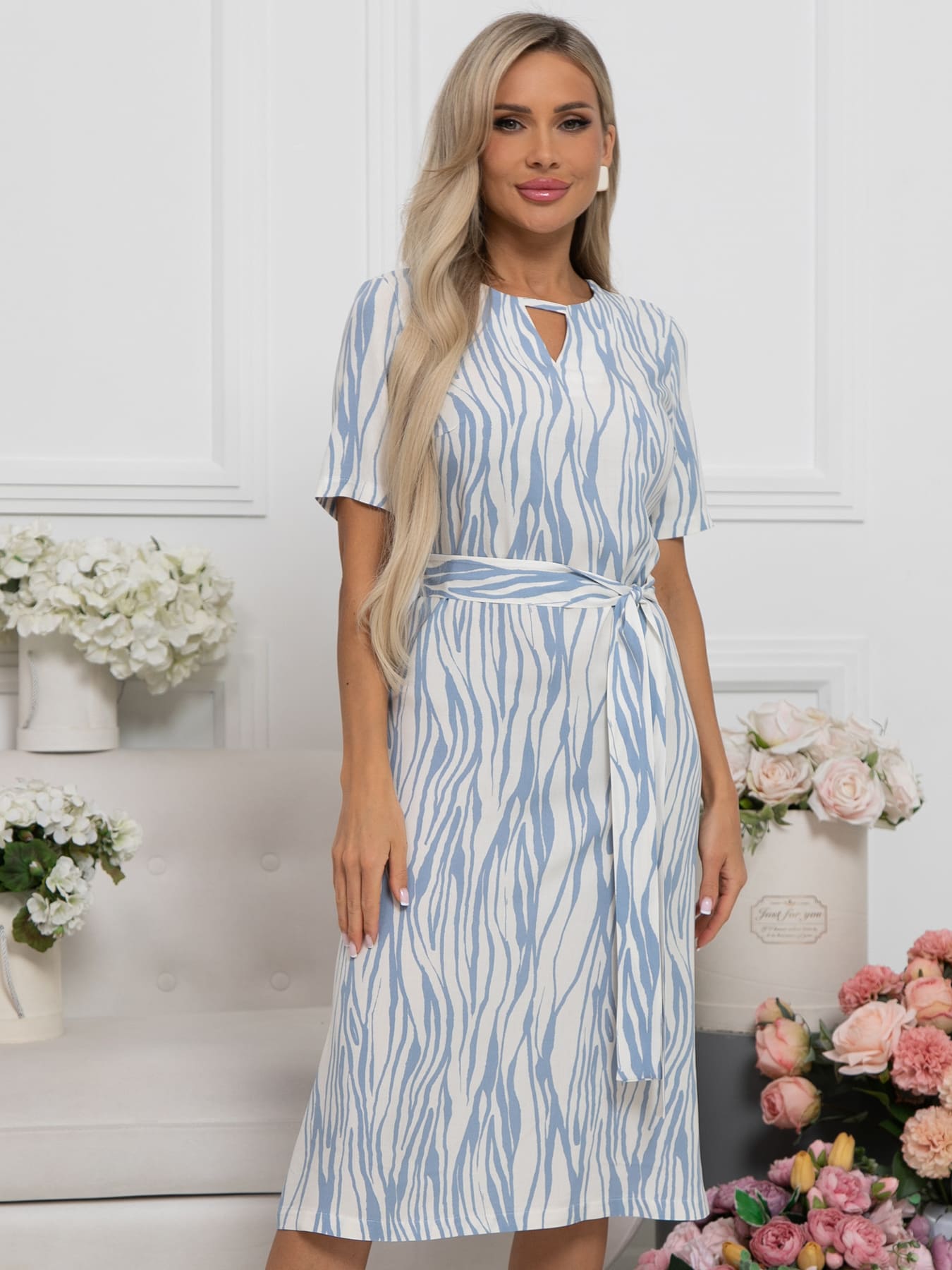 Платье Тоскана (голубо-белое) П15513-45М