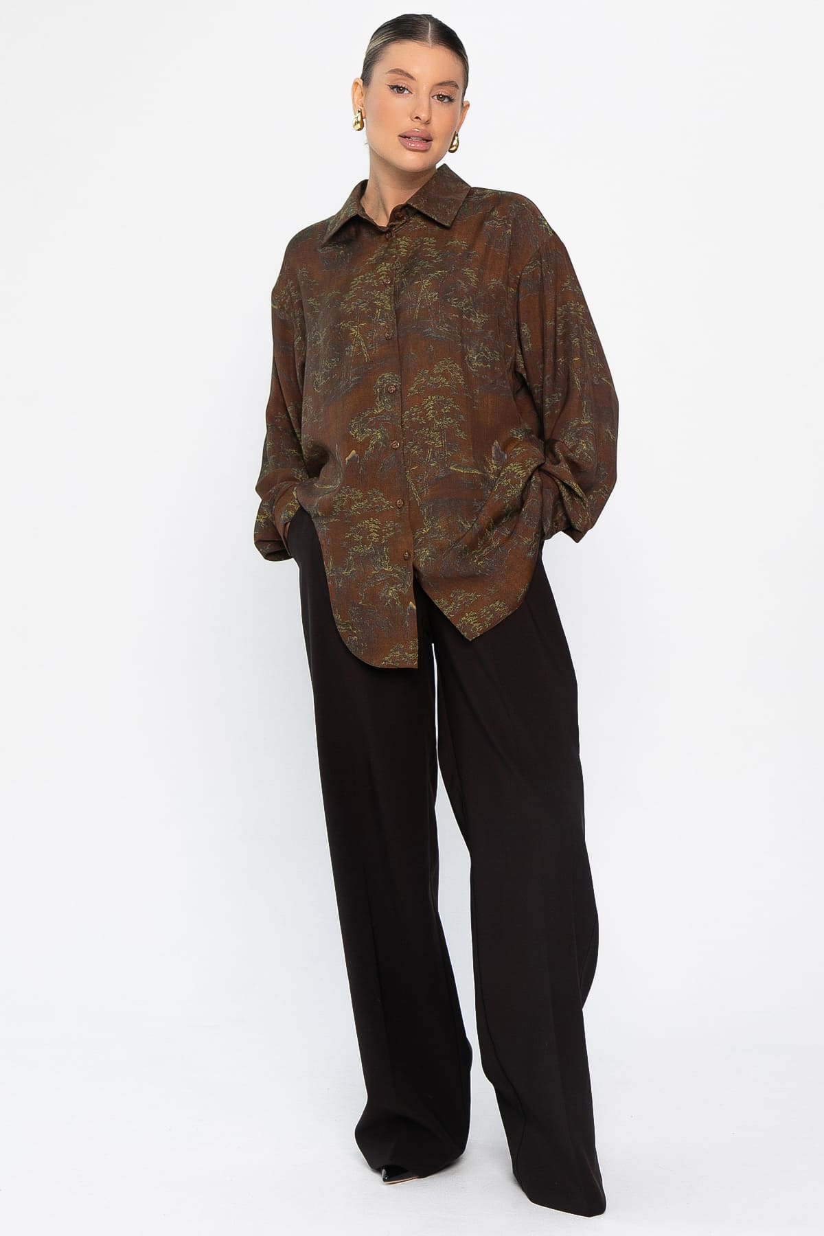 Блуза Тайна очарования (коричневая) Б14433-5М