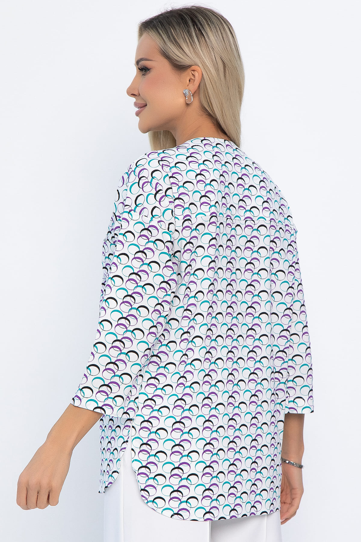 Блуза Статица (бело-сиреневая) Б13774-16М