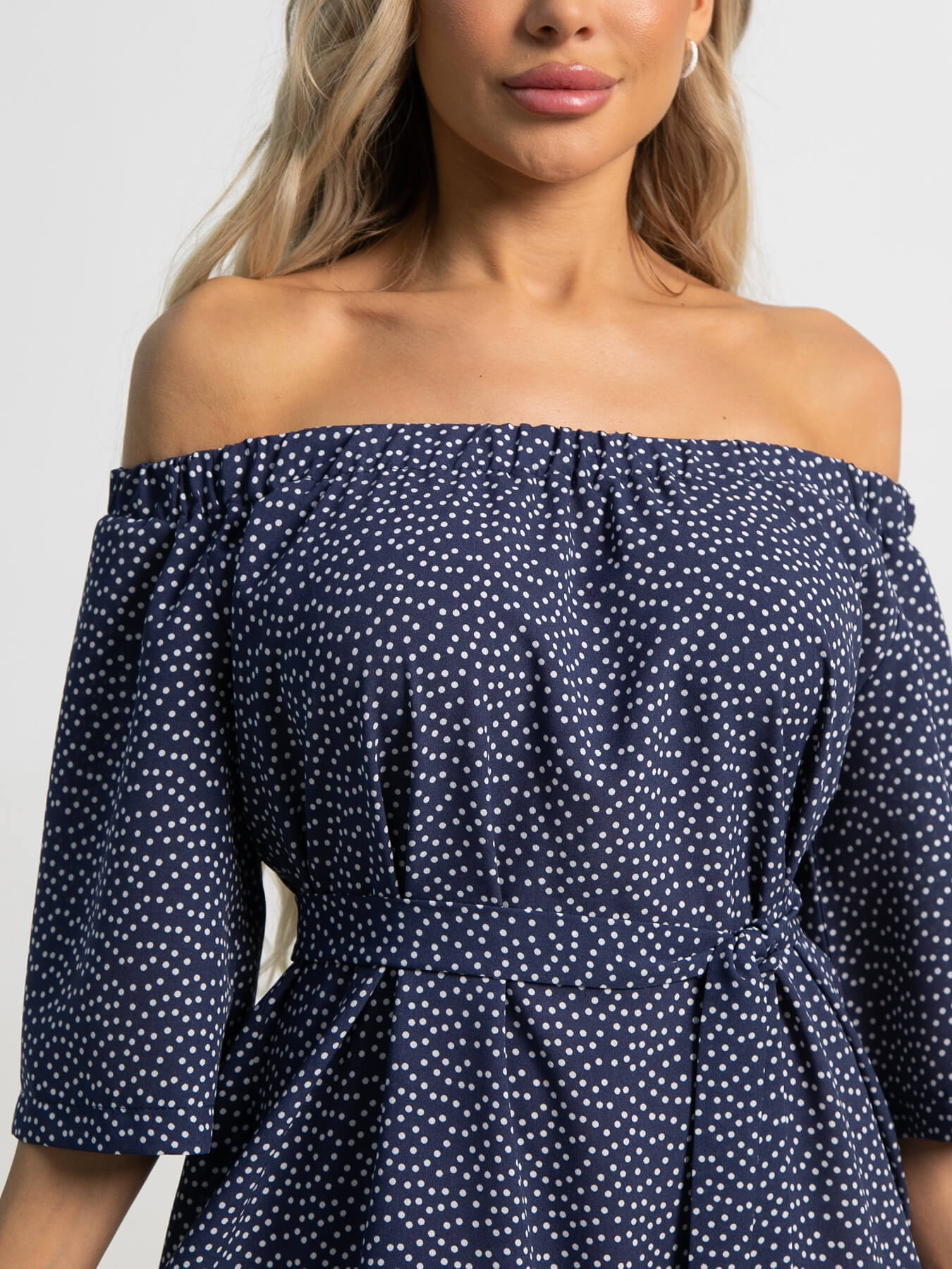 Платье с поясом Дафна (синее) П15523-8М