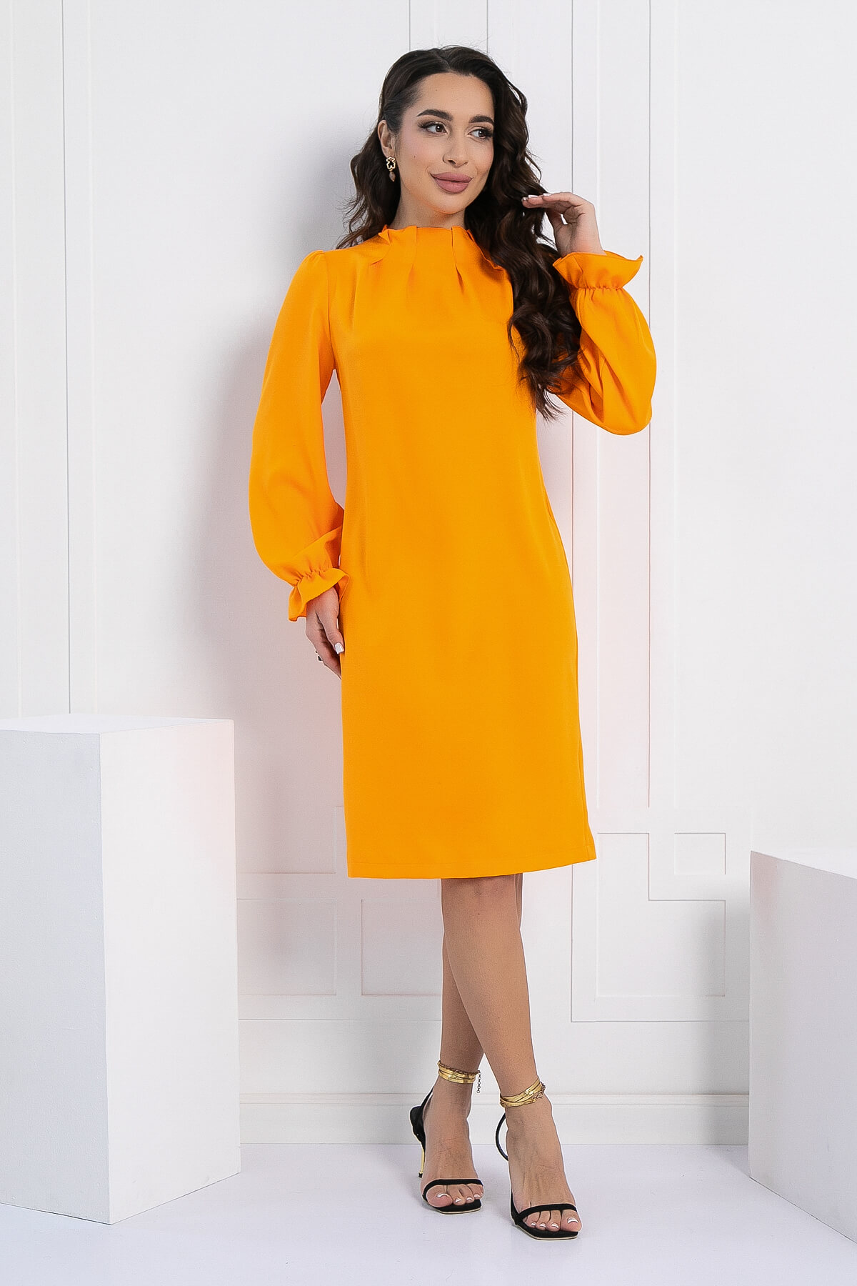 Платье Яркий акцент (апельсиновое) П12960-36М