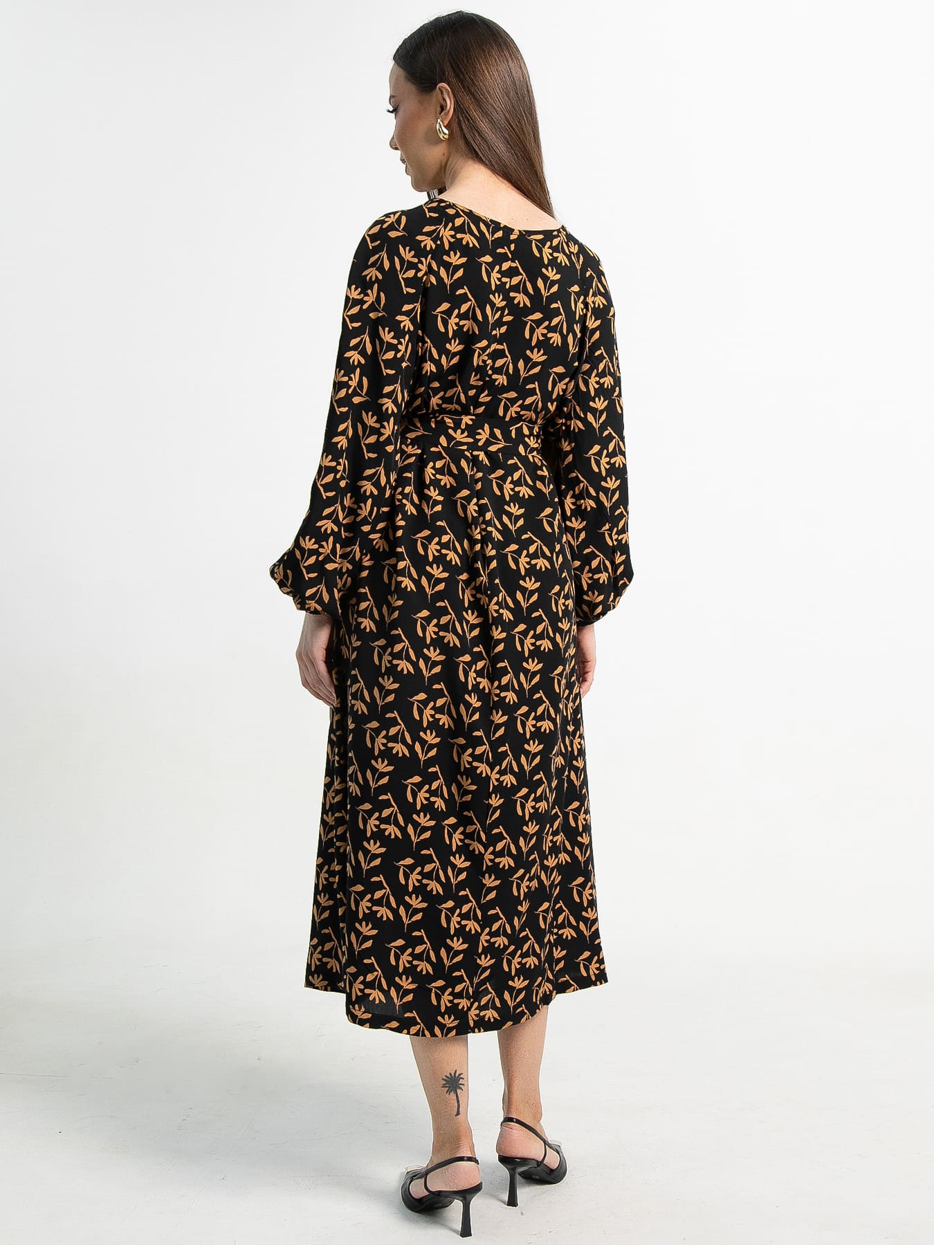 Платье Аура с поясом (черное) П15121-10М