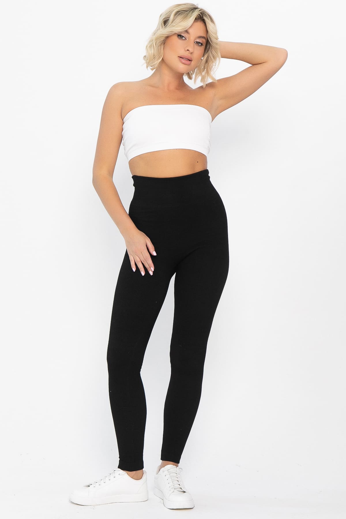 Лосины в рубчик утепленные НЬЮ (черные) Б14972-7М