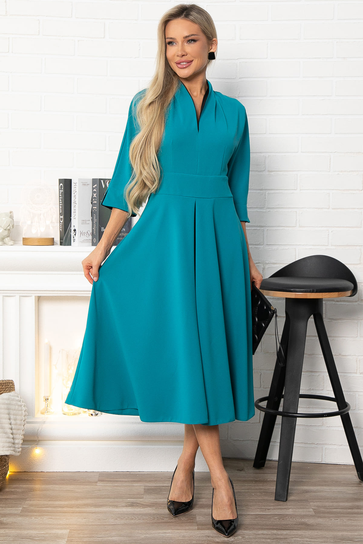 Платье вечернее Леди Удача (бирюзовое) П14850-18М