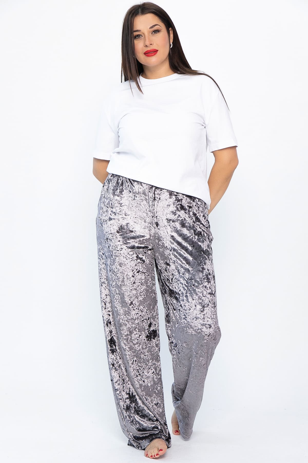 Брюки Таинственное очарование (серо-бежевые) Б14682-25М