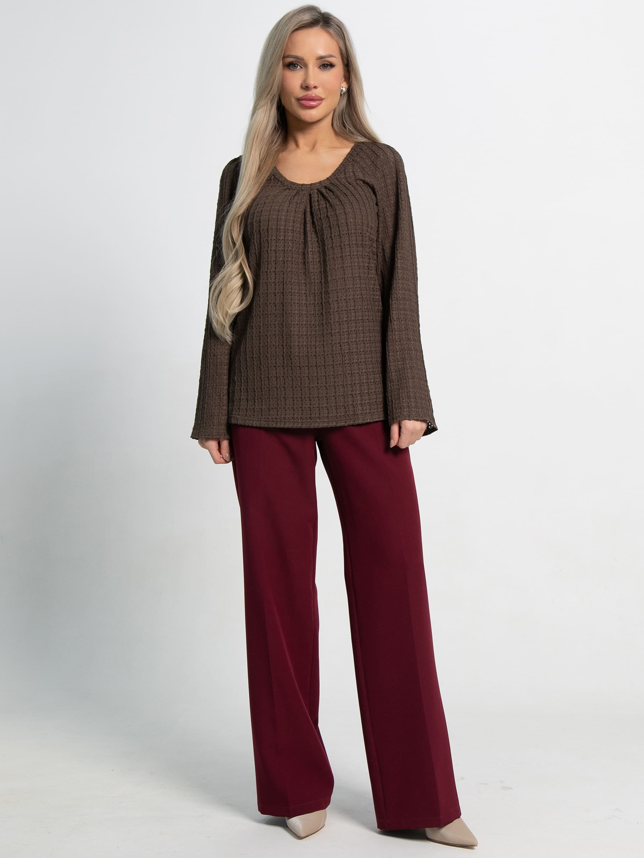 Блуза Маллуя (кофе) Б15167-4М