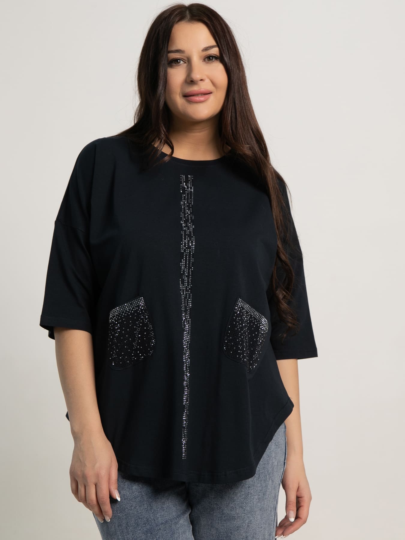 Блуза Магнит (темно-синяя) Б15443-24М