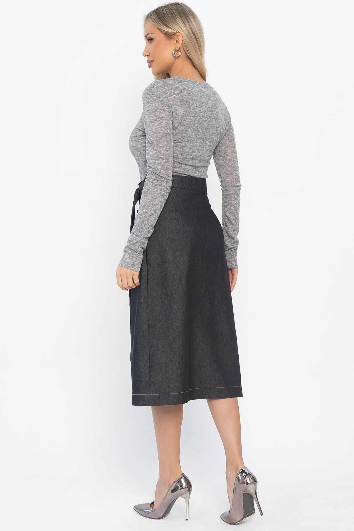 Юбка на запах Селеста (темно-серая) Ю14500-19М