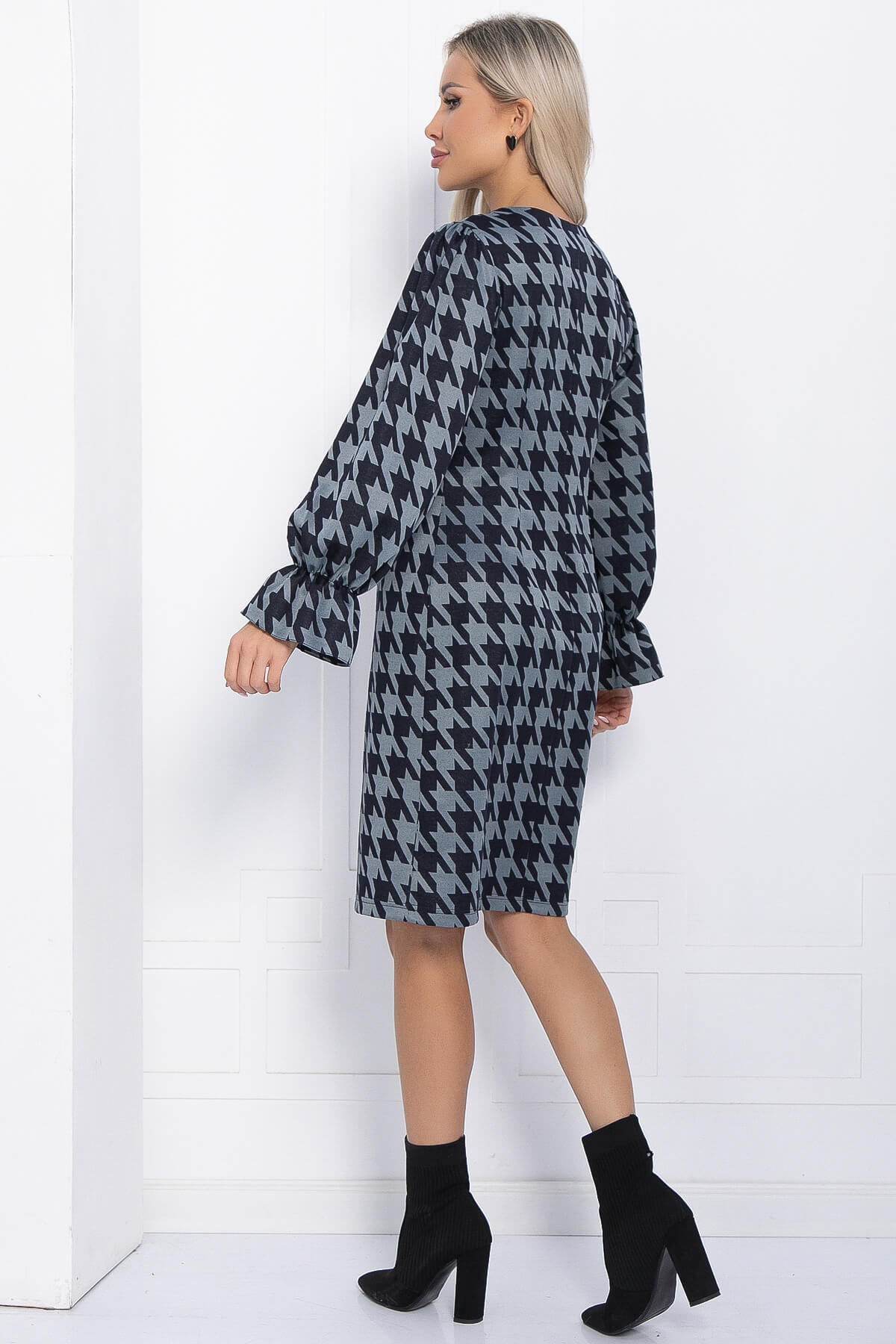 Платье Есения (серо-синее) П12272-30