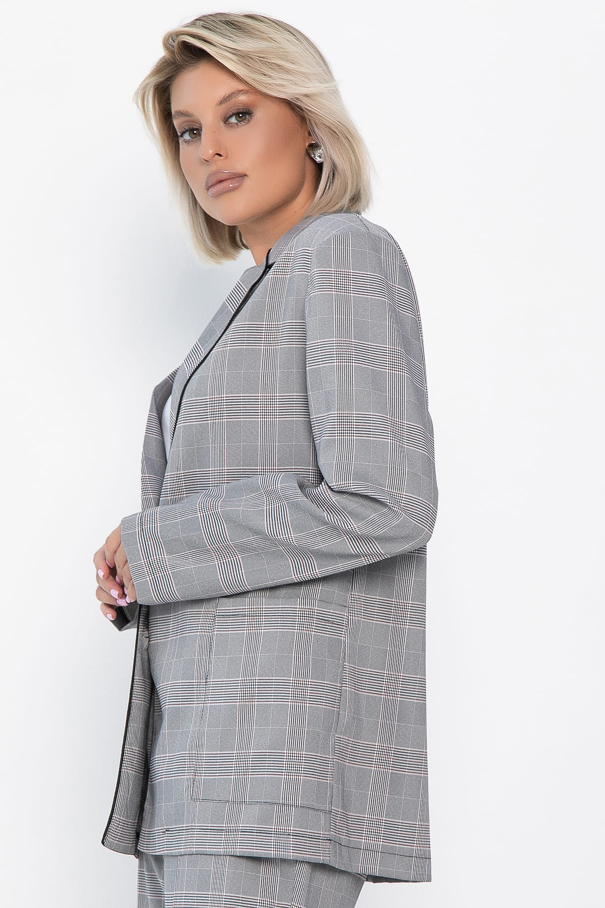 Жакет Нэри (серый/клетка) Б14111-34М