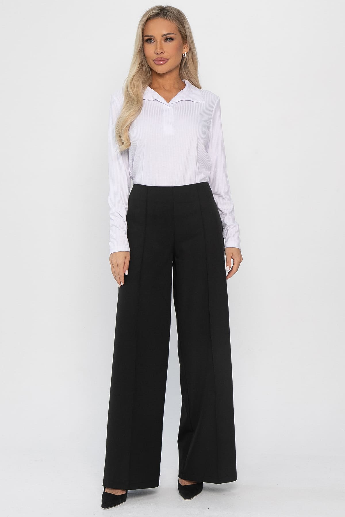 Брюки палаццо Мне по вкусу (черные) Б14283-13М