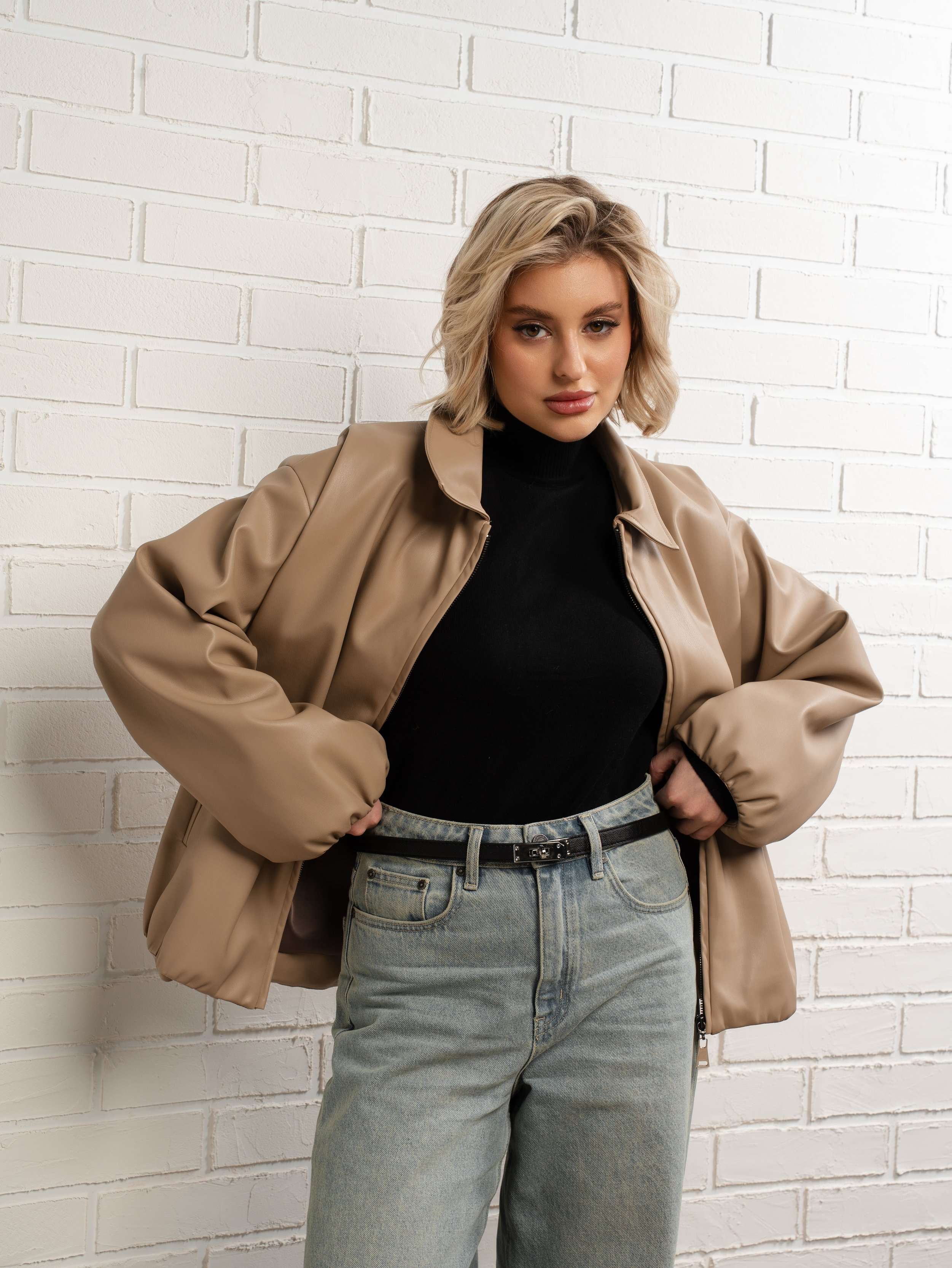 Куртка Поверь в мечту (бежевая) Б15154-7М