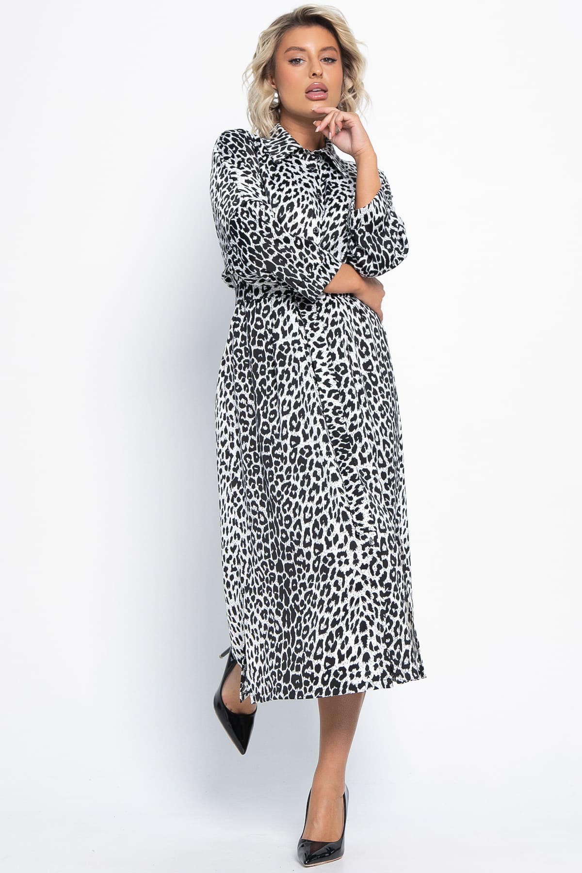 Платье Сьюзен (белый лео) П15091-7М