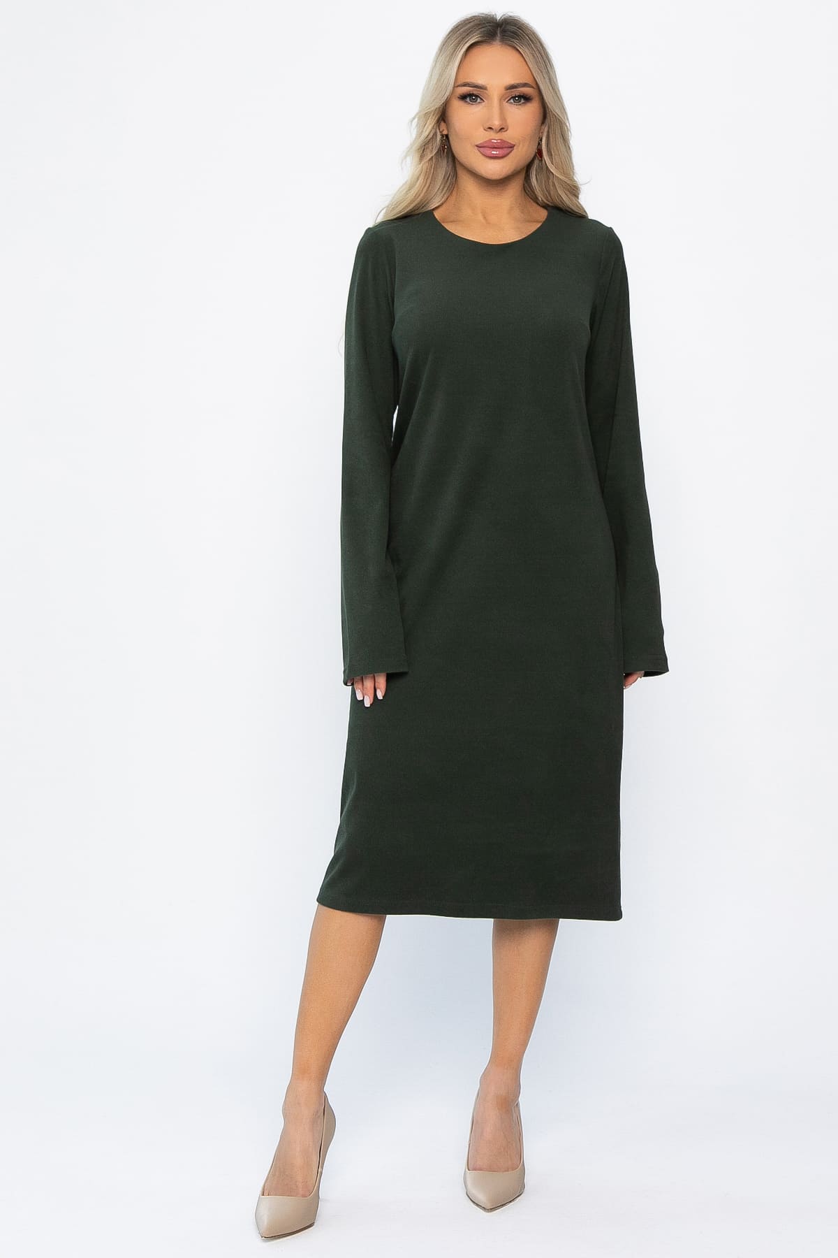 Платье трикотажное Уютный вечер (хаки) П14359-25М