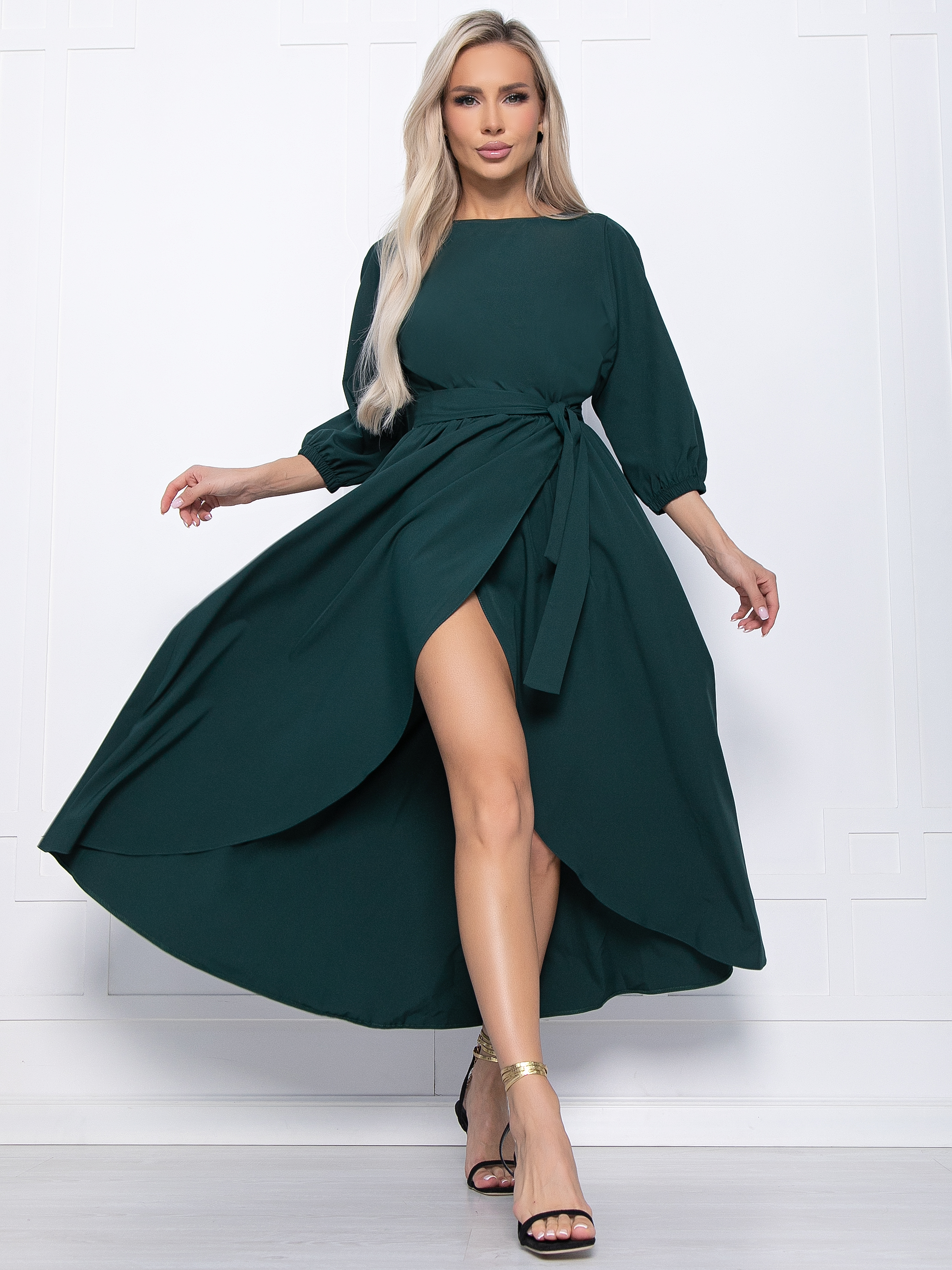 Платье Танго вдвоем (изумрудное) П15139-1М