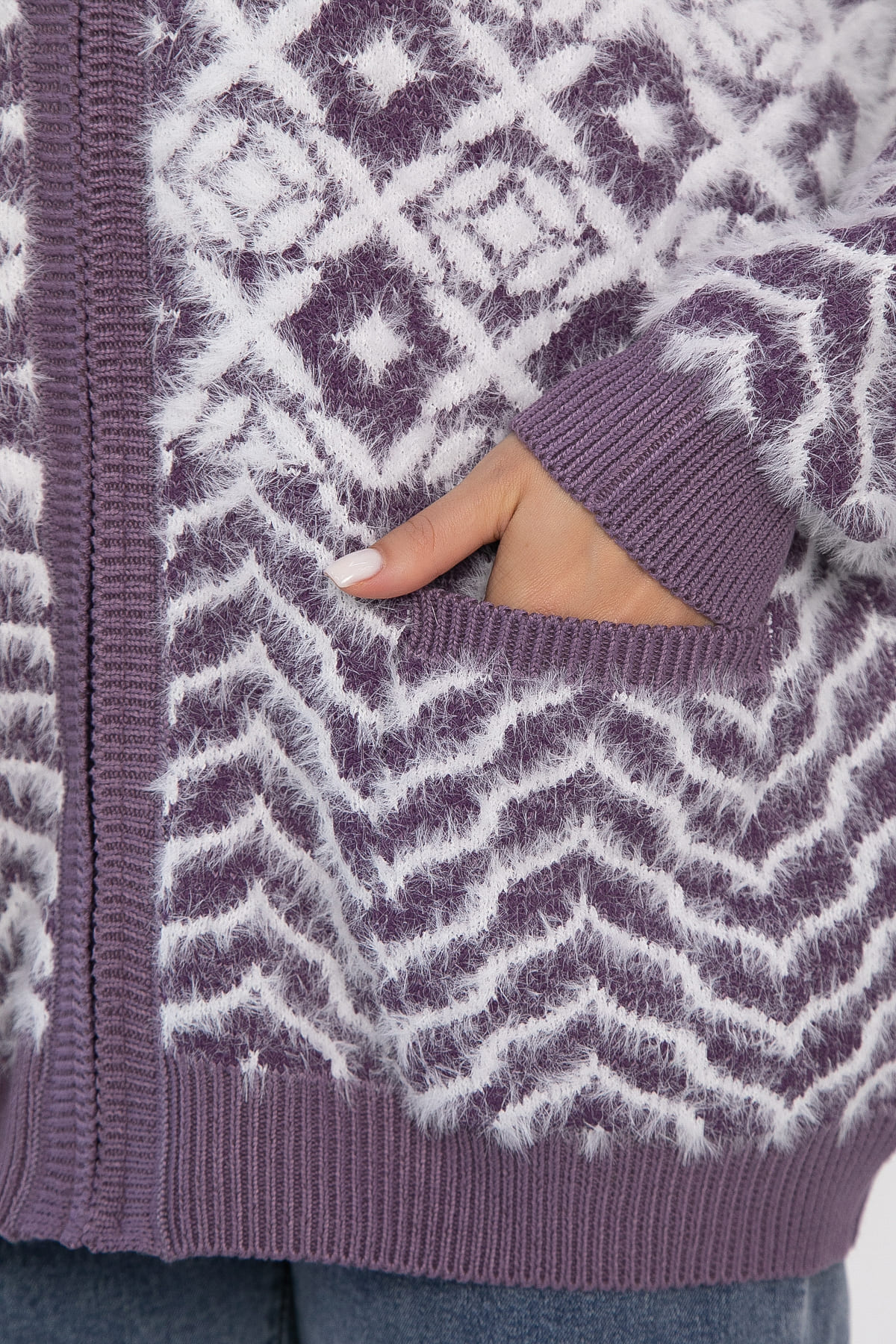 Свитер на молнии Сканди НЬЮ (сиреневый) Б14401-20М