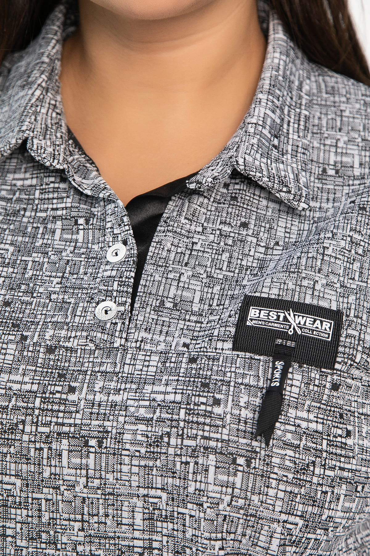 Блуза Лариса (серая) Б14312-18М