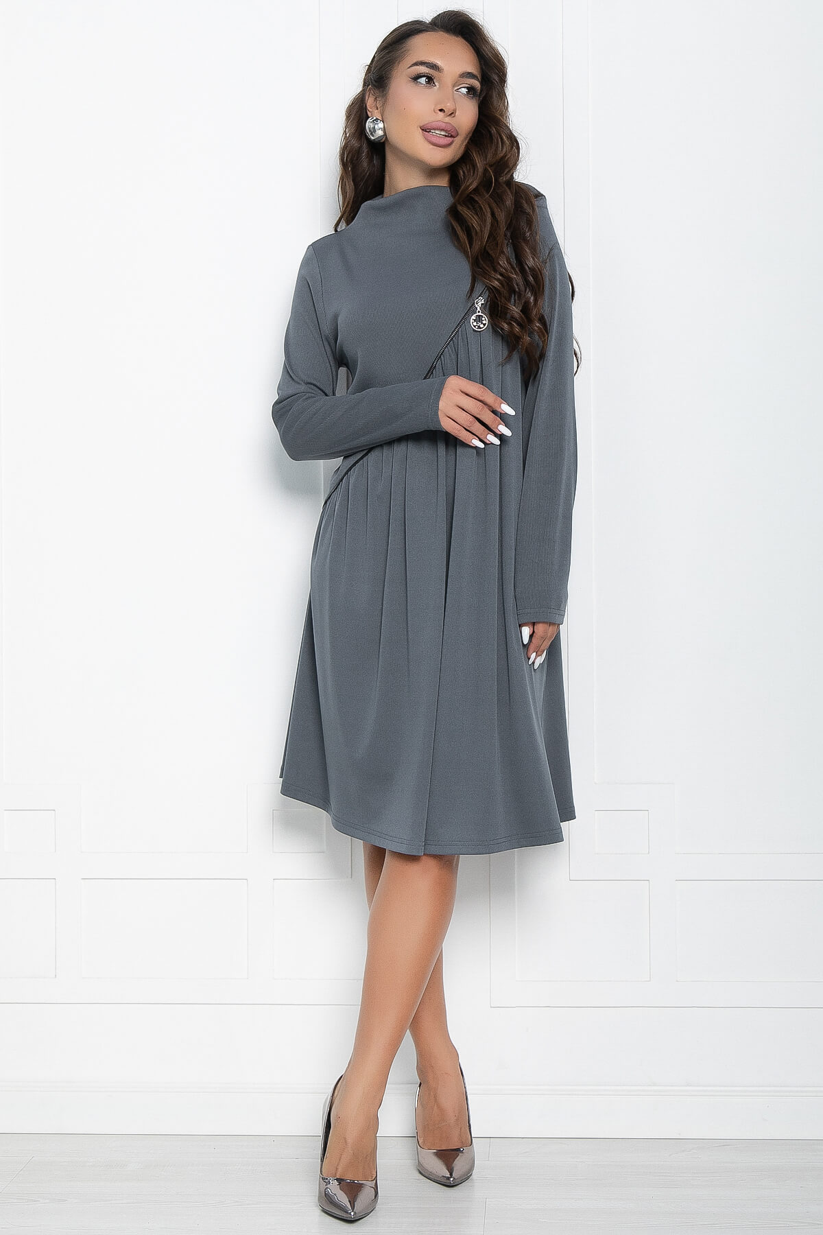 Платье Мару (серое) П11021