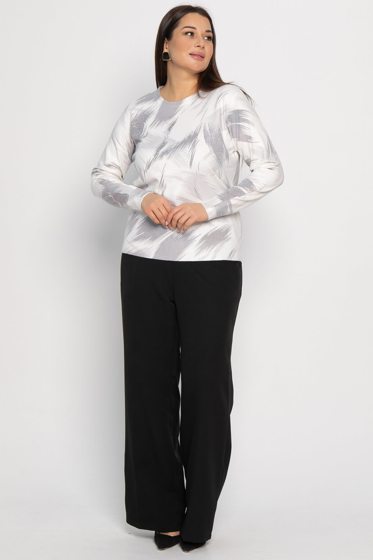 Лонгслив Акцент (серо-белый) Б14957-18М