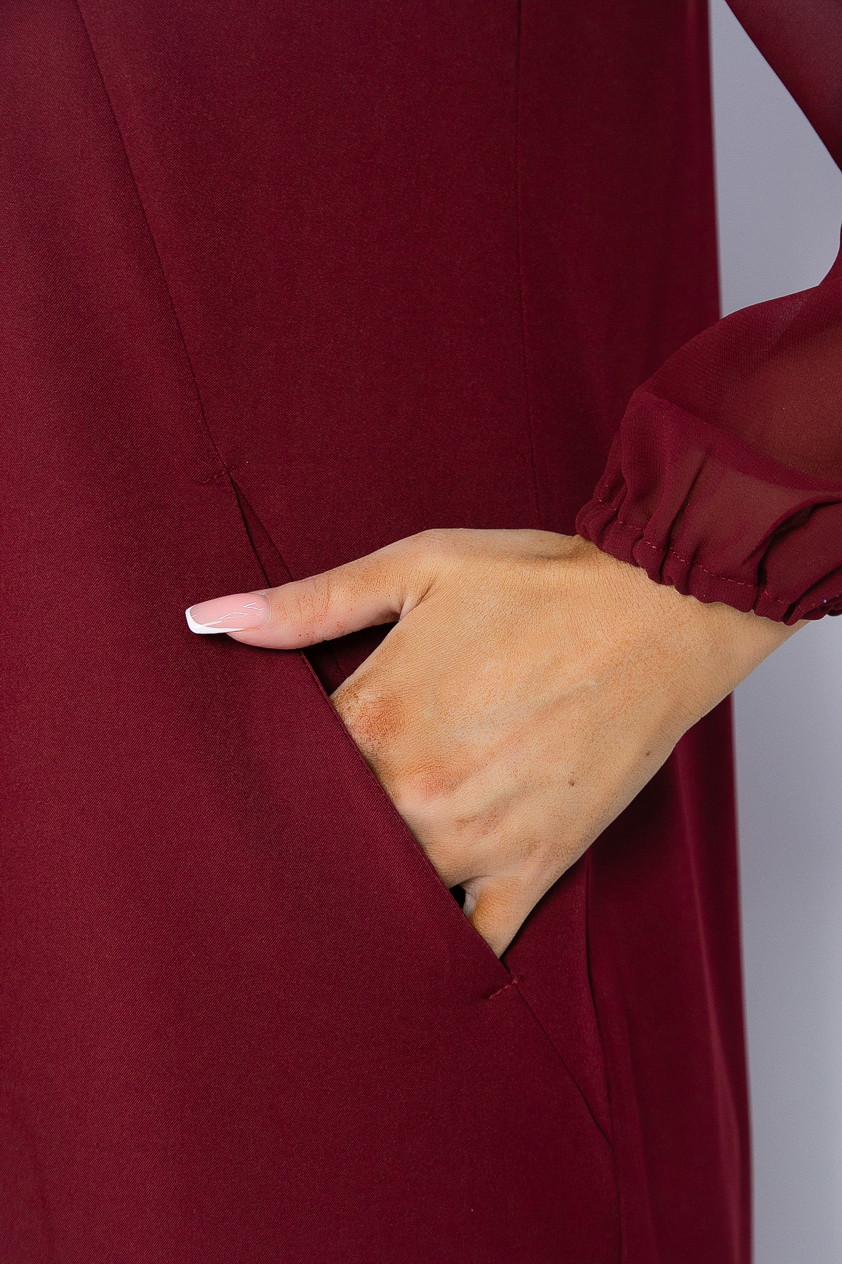 Платье Яркое пламя (бордовое) П12618-25